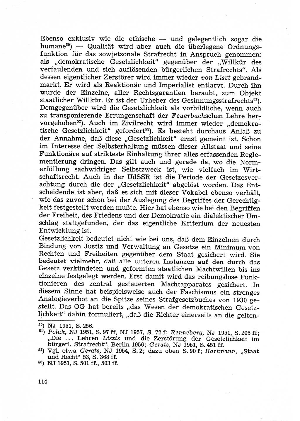 Justiz in der Sowjetischen Besatzungszone (SBZ) Deutschlands [Deutsche Demokratische Republik (DDR)], Bundesministerium für Gesamtdeutsche Fragen (BMG) [Bundesrepublik Deutschland (BRD)] 1959, Seite 114 (Just. SBZ Dtl. DDR BMG BRD 1959, S. 114)