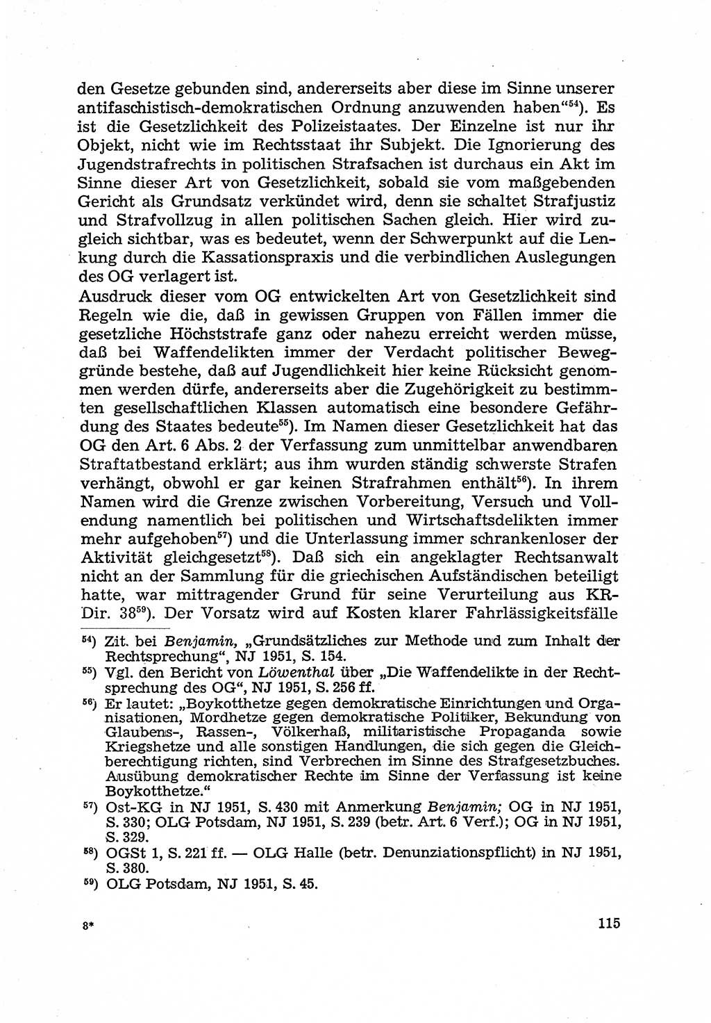 Justiz in der Sowjetischen Besatzungszone (SBZ) Deutschlands [Deutsche Demokratische Republik (DDR)], Bundesministerium für Gesamtdeutsche Fragen (BMG) [Bundesrepublik Deutschland (BRD)] 1959, Seite 115 (Just. SBZ Dtl. DDR BMG BRD 1959, S. 115)