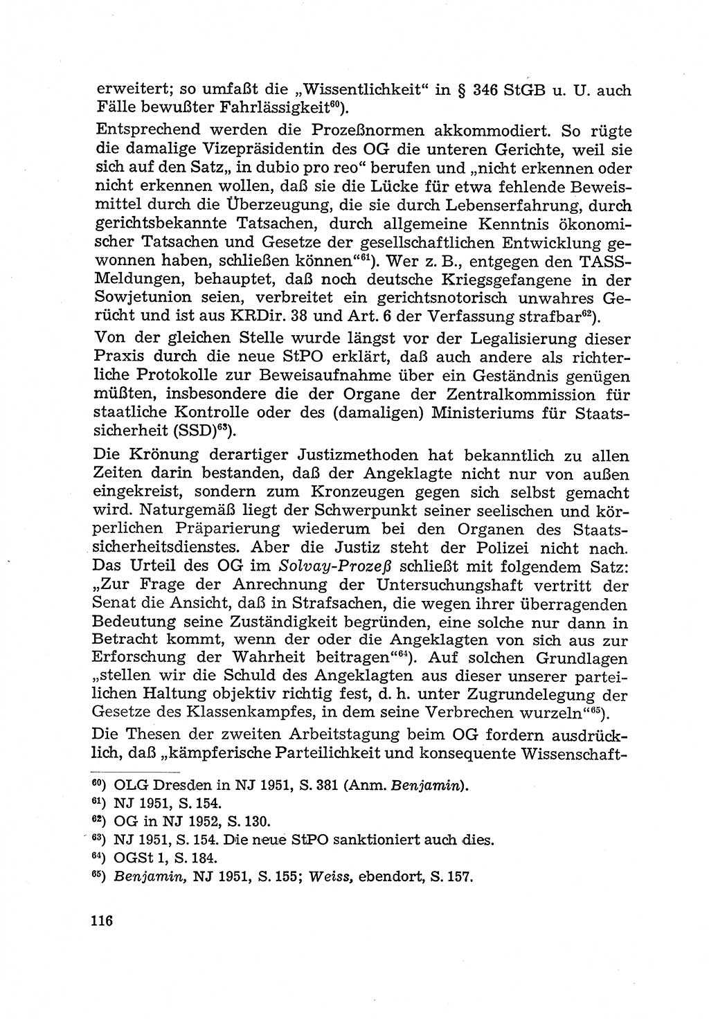 Justiz in der Sowjetischen Besatzungszone (SBZ) Deutschlands [Deutsche Demokratische Republik (DDR)], Bundesministerium für Gesamtdeutsche Fragen (BMG) [Bundesrepublik Deutschland (BRD)] 1959, Seite 116 (Just. SBZ Dtl. DDR BMG BRD 1959, S. 116)