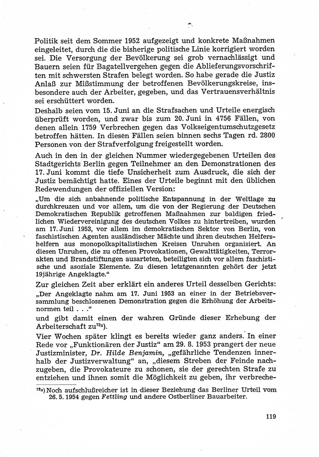 Justiz in der Sowjetischen Besatzungszone (SBZ) Deutschlands [Deutsche Demokratische Republik (DDR)], Bundesministerium für Gesamtdeutsche Fragen (BMG) [Bundesrepublik Deutschland (BRD)] 1959, Seite 119 (Just. SBZ Dtl. DDR BMG BRD 1959, S. 119)