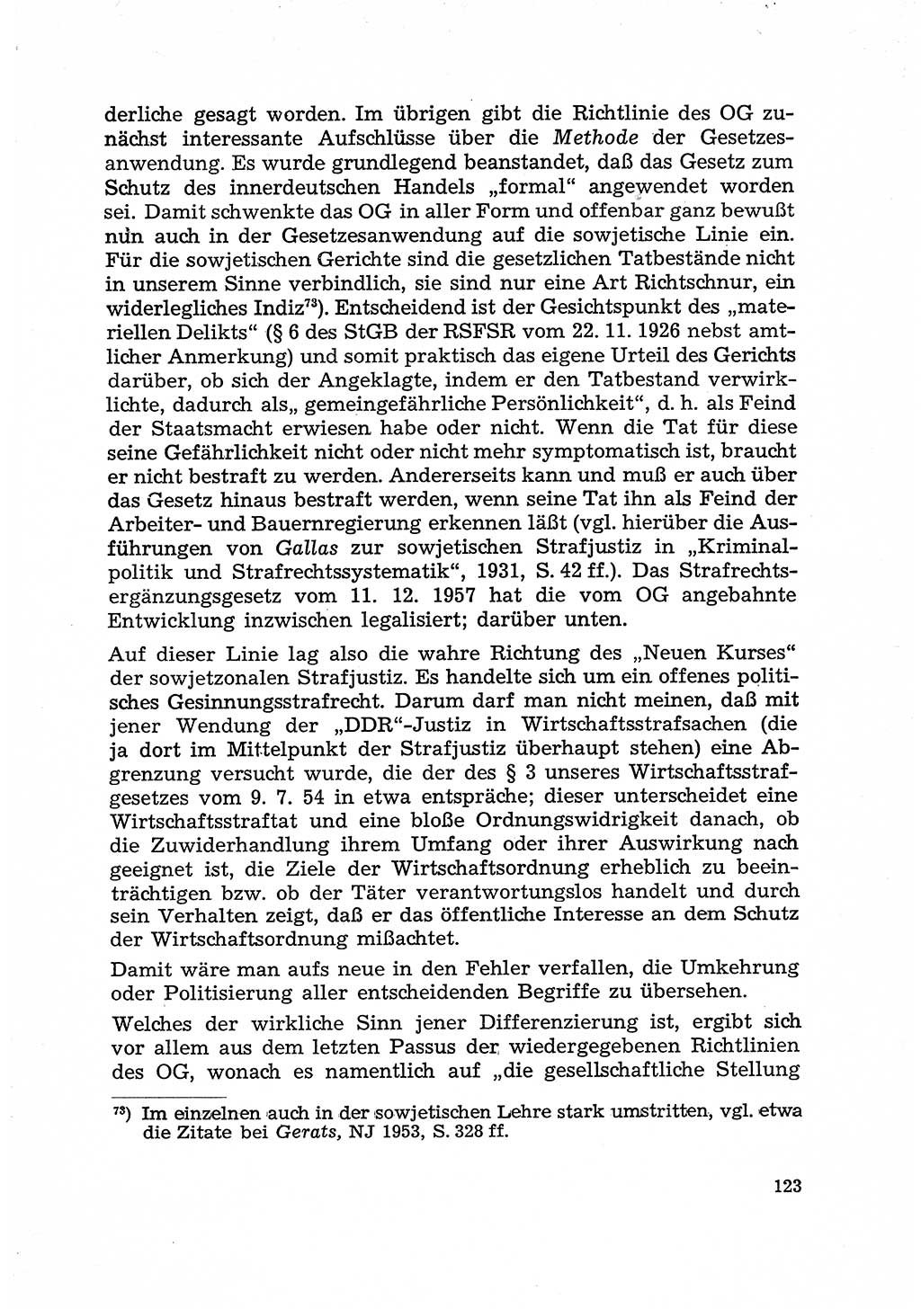 Justiz in der Sowjetischen Besatzungszone (SBZ) Deutschlands [Deutsche Demokratische Republik (DDR)], Bundesministerium für Gesamtdeutsche Fragen (BMG) [Bundesrepublik Deutschland (BRD)] 1959, Seite 123 (Just. SBZ Dtl. DDR BMG BRD 1959, S. 123)