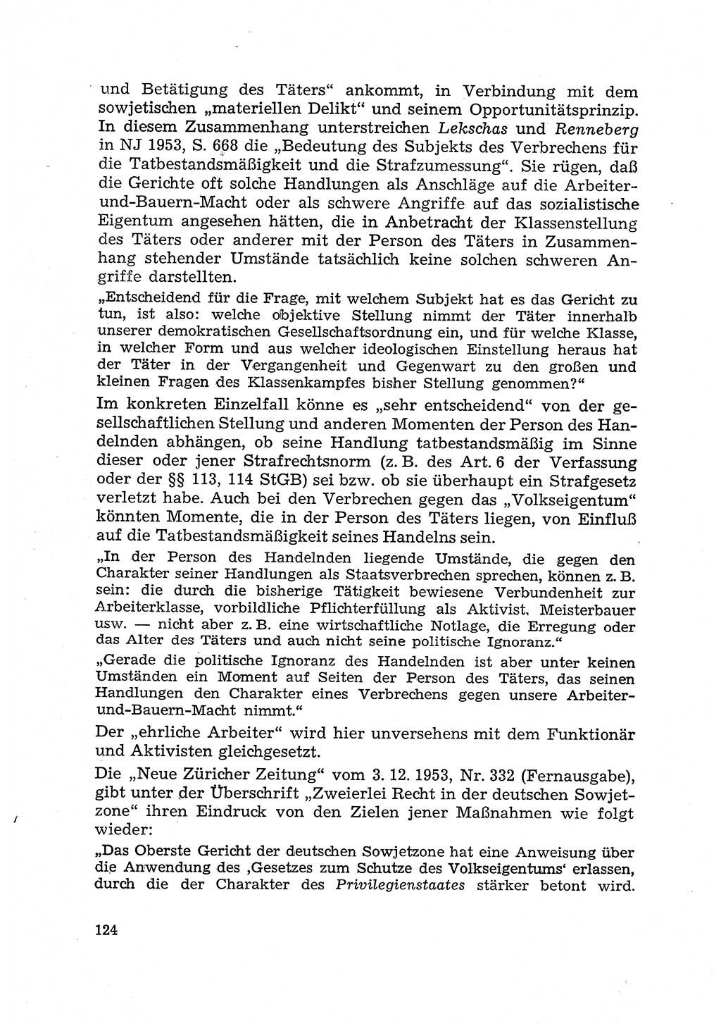 Justiz in der Sowjetischen Besatzungszone (SBZ) Deutschlands [Deutsche Demokratische Republik (DDR)], Bundesministerium für Gesamtdeutsche Fragen (BMG) [Bundesrepublik Deutschland (BRD)] 1959, Seite 124 (Just. SBZ Dtl. DDR BMG BRD 1959, S. 124)