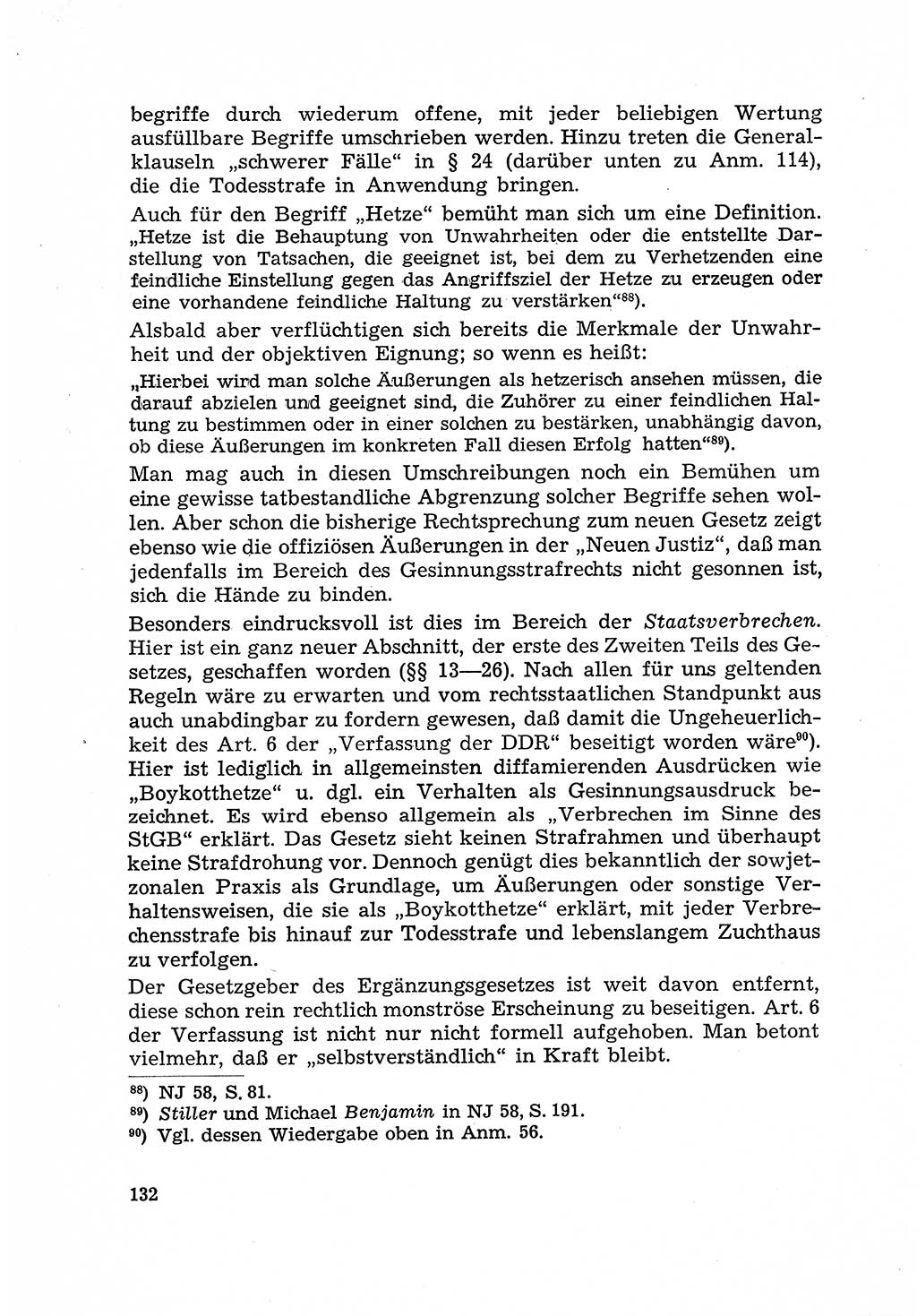 Justiz in der Sowjetischen Besatzungszone (SBZ) Deutschlands [Deutsche Demokratische Republik (DDR)], Bundesministerium für Gesamtdeutsche Fragen (BMG) [Bundesrepublik Deutschland (BRD)] 1959, Seite 132 (Just. SBZ Dtl. DDR BMG BRD 1959, S. 132)