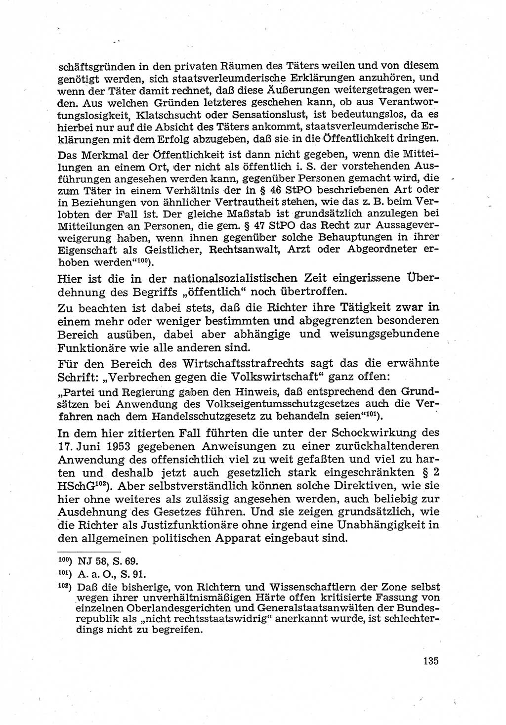 Justiz in der Sowjetischen Besatzungszone (SBZ) Deutschlands [Deutsche Demokratische Republik (DDR)], Bundesministerium für Gesamtdeutsche Fragen (BMG) [Bundesrepublik Deutschland (BRD)] 1959, Seite 135 (Just. SBZ Dtl. DDR BMG BRD 1959, S. 135)
