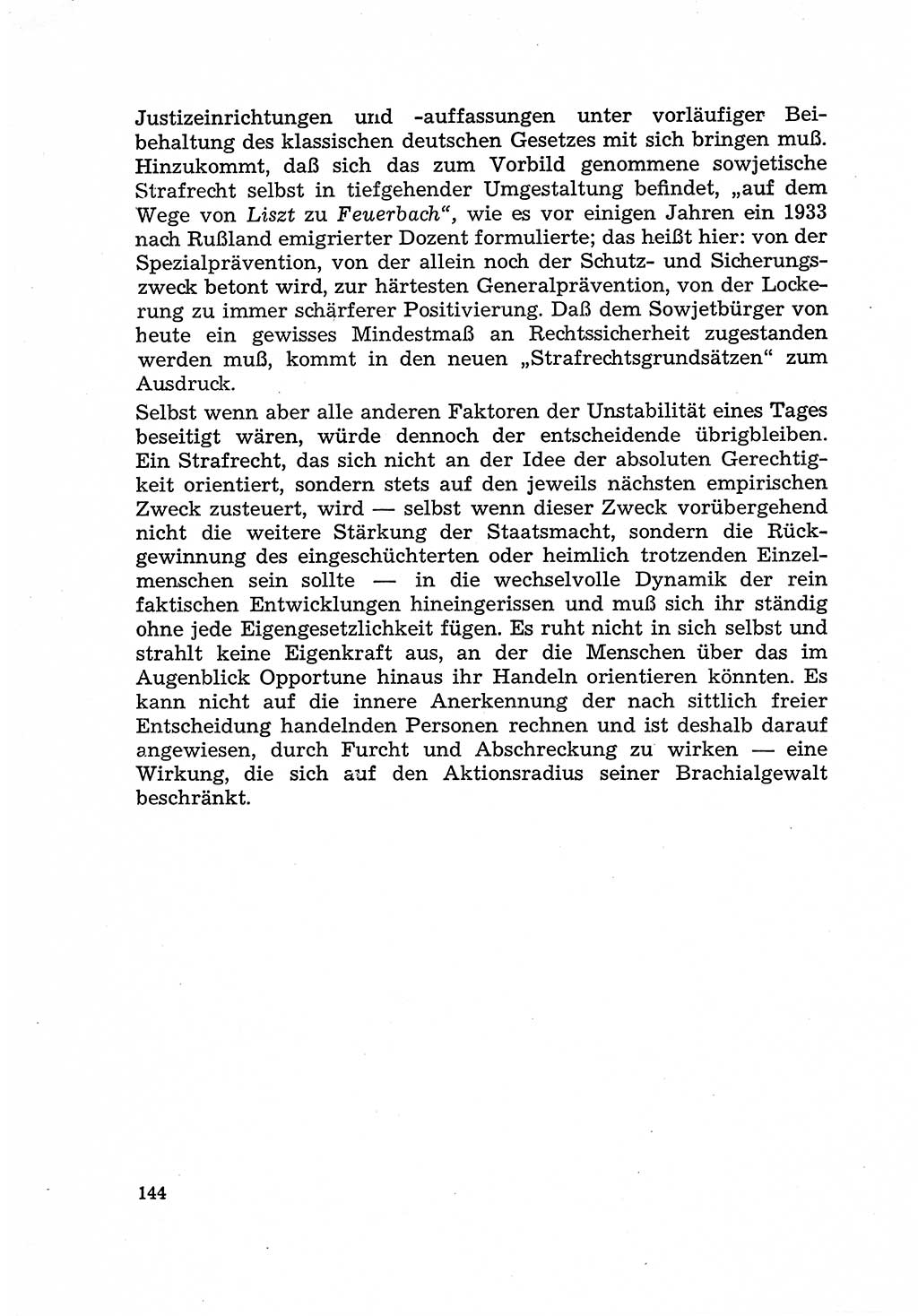 Justiz in der Sowjetischen Besatzungszone (SBZ) Deutschlands [Deutsche Demokratische Republik (DDR)], Bundesministerium für Gesamtdeutsche Fragen (BMG) [Bundesrepublik Deutschland (BRD)] 1959, Seite 144 (Just. SBZ Dtl. DDR BMG BRD 1959, S. 144)