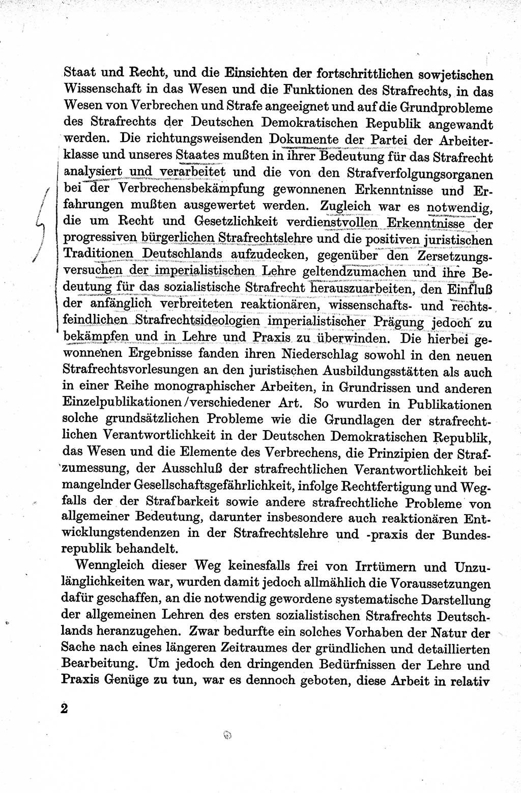 Lehrbuch des Strafrechts der Deutschen Demokratischen Republik (DDR), Allgemeiner Teil 1959, Seite 2 (Lb. Strafr. DDR AT 1959, S. 2)