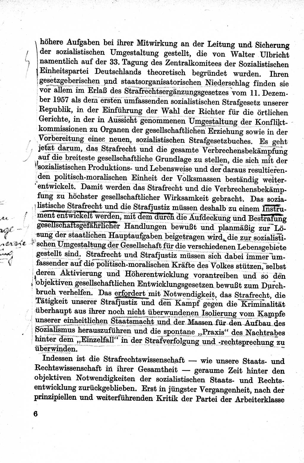 Lehrbuch des Strafrechts der Deutschen Demokratischen Republik (DDR), Allgemeiner Teil 1959, Seite 6 (Lb. Strafr. DDR AT 1959, S. 6)