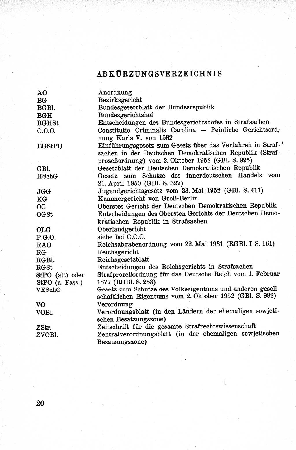 Lehrbuch des Strafrechts der Deutschen Demokratischen Republik (DDR), Allgemeiner Teil 1959, Seite 20 (Lb. Strafr. DDR AT 1959, S. 20)