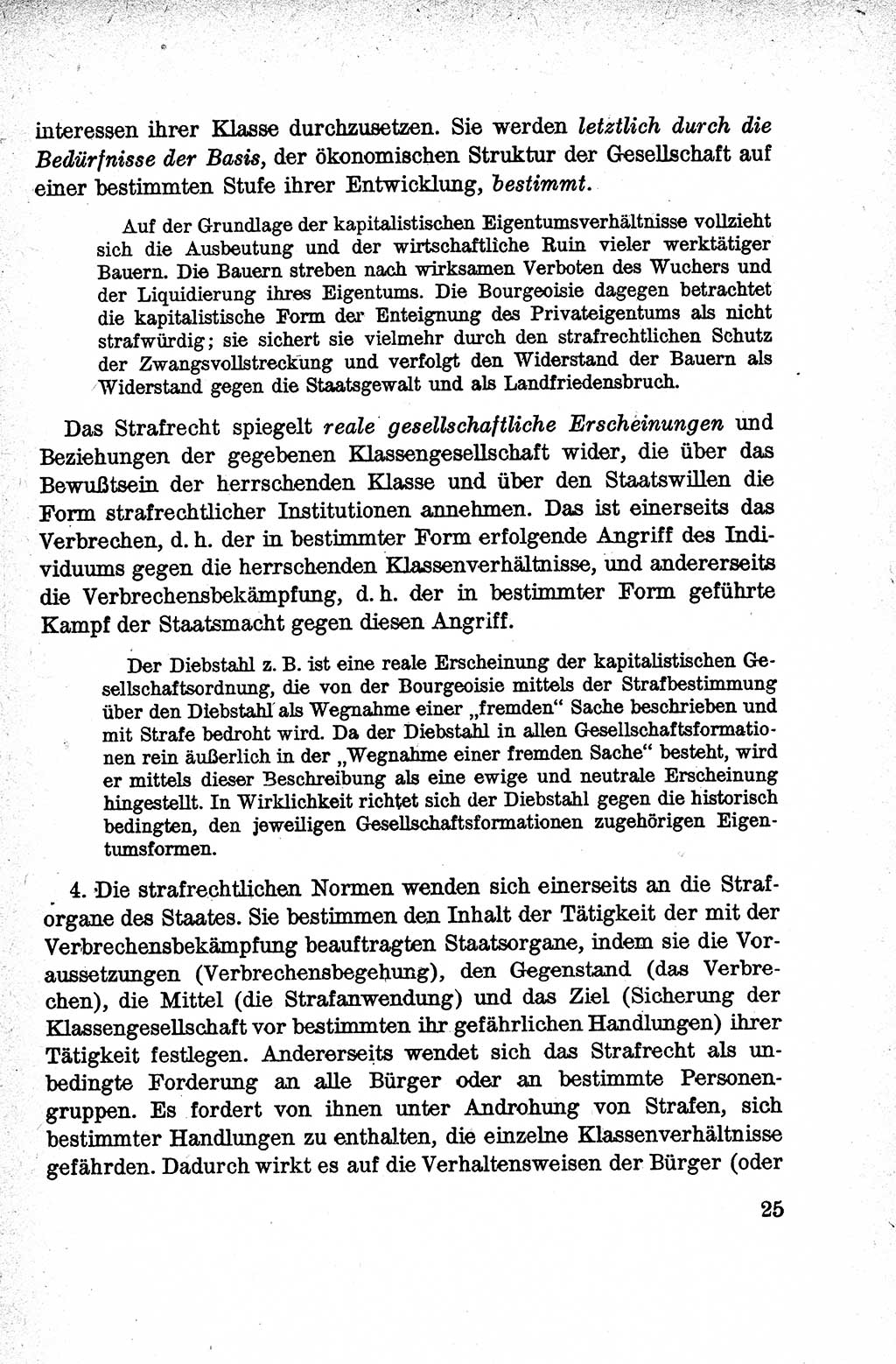 Lehrbuch des Strafrechts der Deutschen Demokratischen Republik (DDR), Allgemeiner Teil 1959, Seite 25 (Lb. Strafr. DDR AT 1959, S. 25)