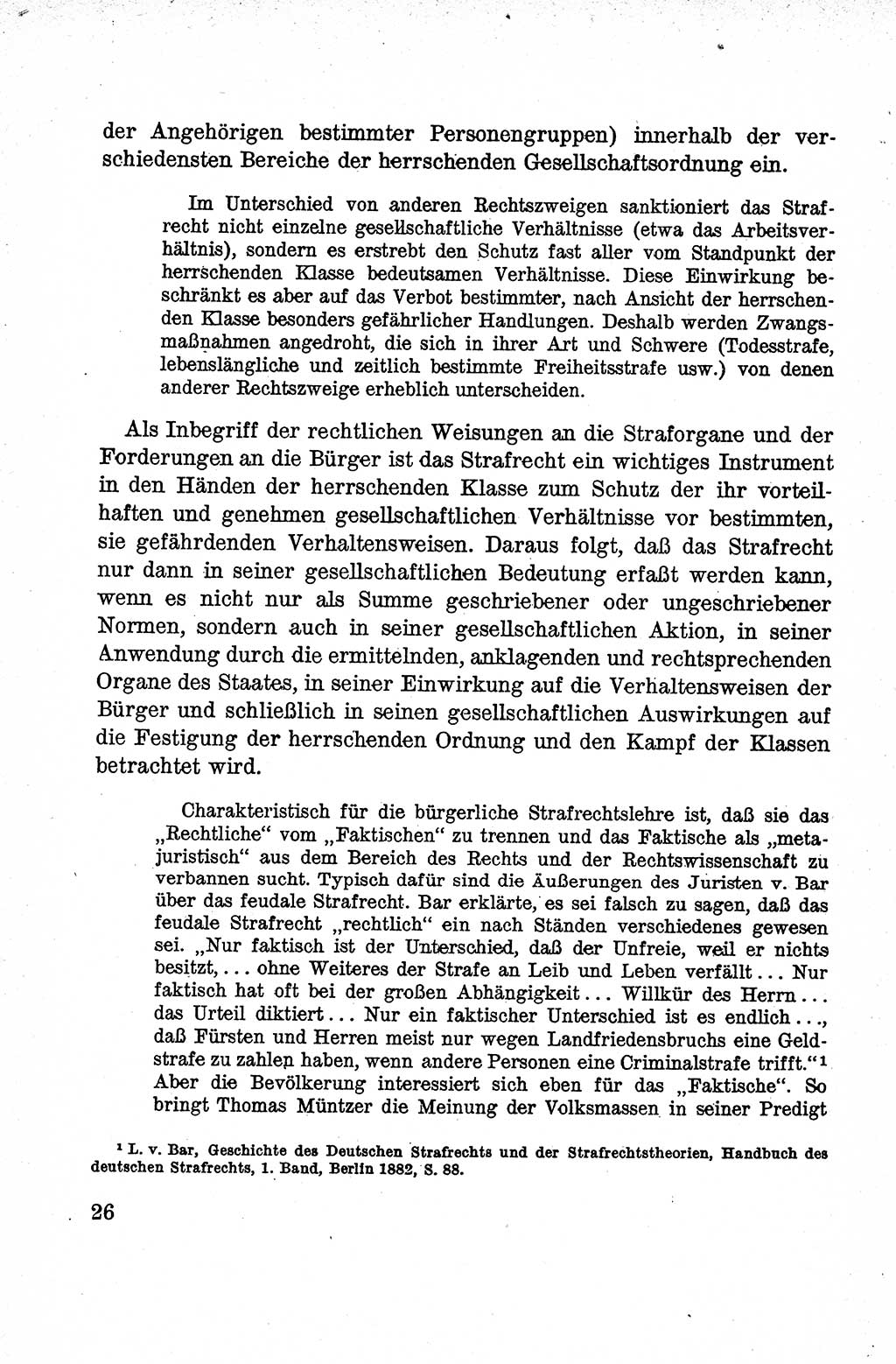 Lehrbuch des Strafrechts der Deutschen Demokratischen Republik (DDR), Allgemeiner Teil 1959, Seite 26 (Lb. Strafr. DDR AT 1959, S. 26)