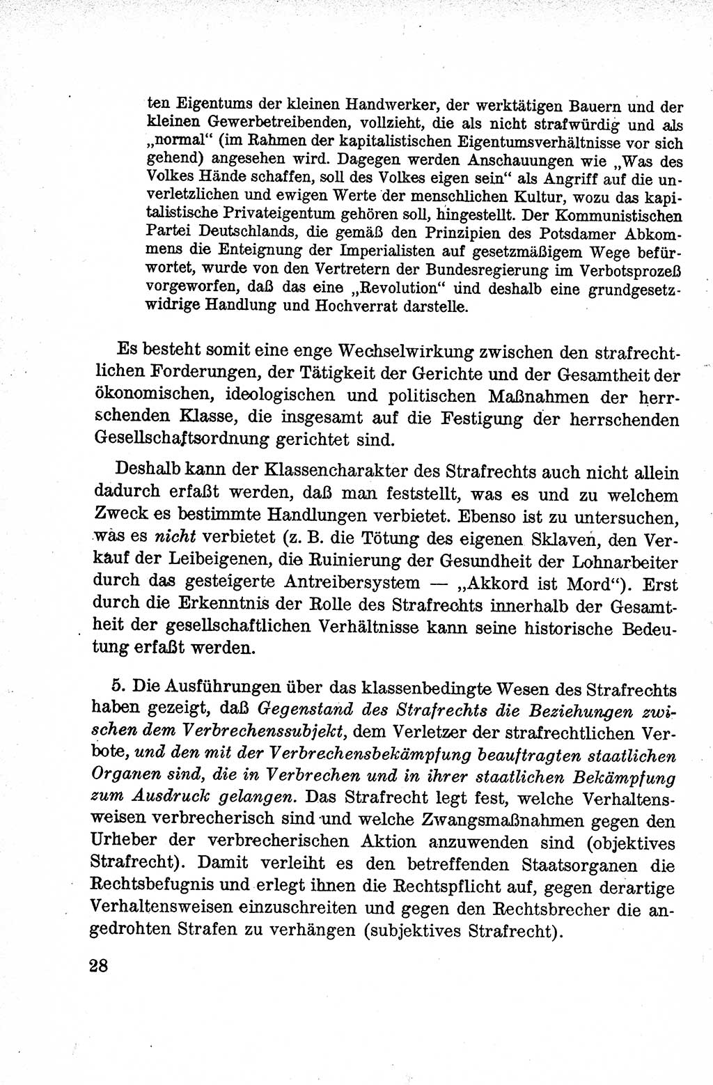 Lehrbuch des Strafrechts der Deutschen Demokratischen Republik (DDR), Allgemeiner Teil 1959, Seite 28 (Lb. Strafr. DDR AT 1959, S. 28)