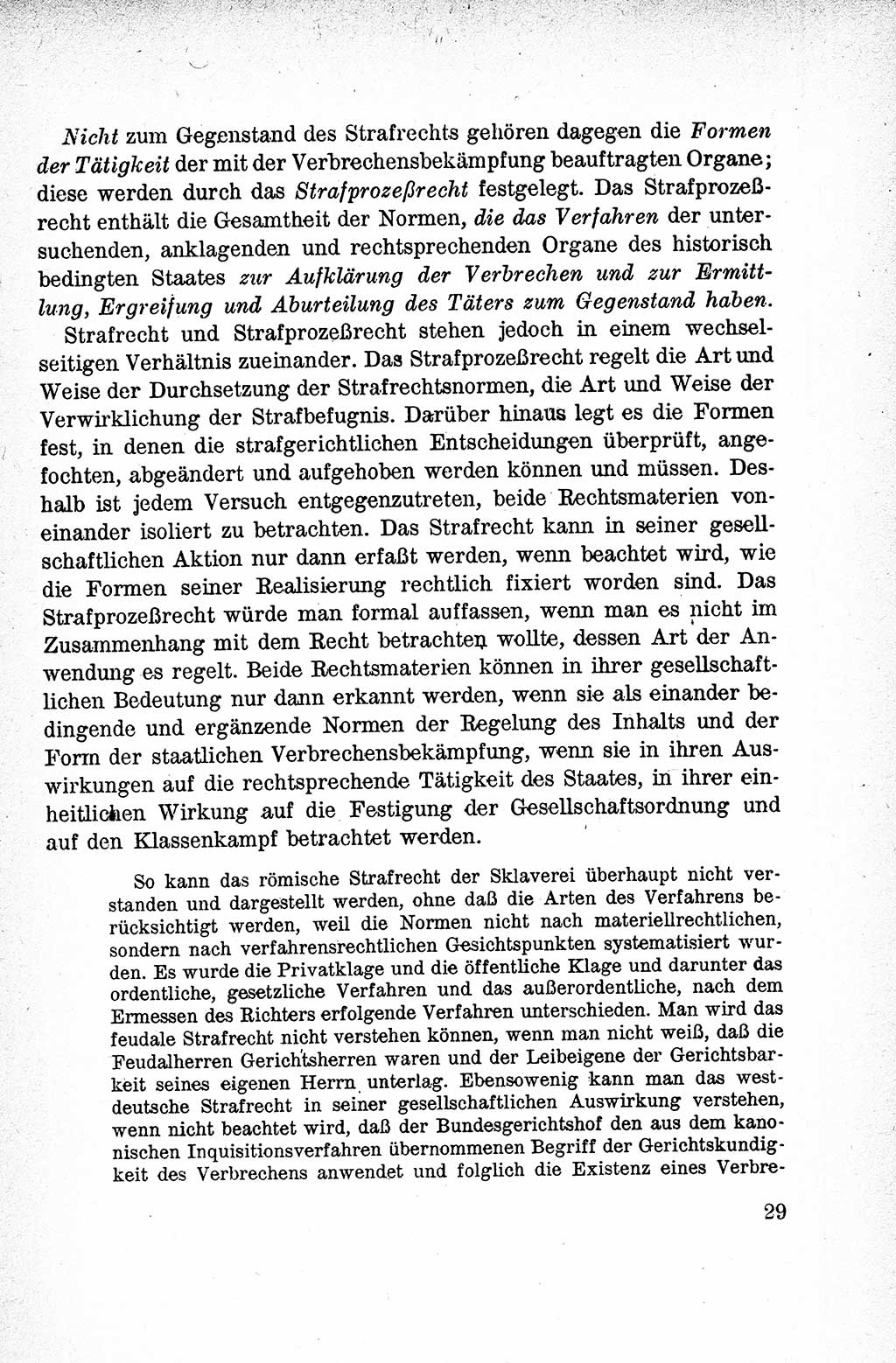 Lehrbuch des Strafrechts der Deutschen Demokratischen Republik (DDR), Allgemeiner Teil 1959, Seite 29 (Lb. Strafr. DDR AT 1959, S. 29)