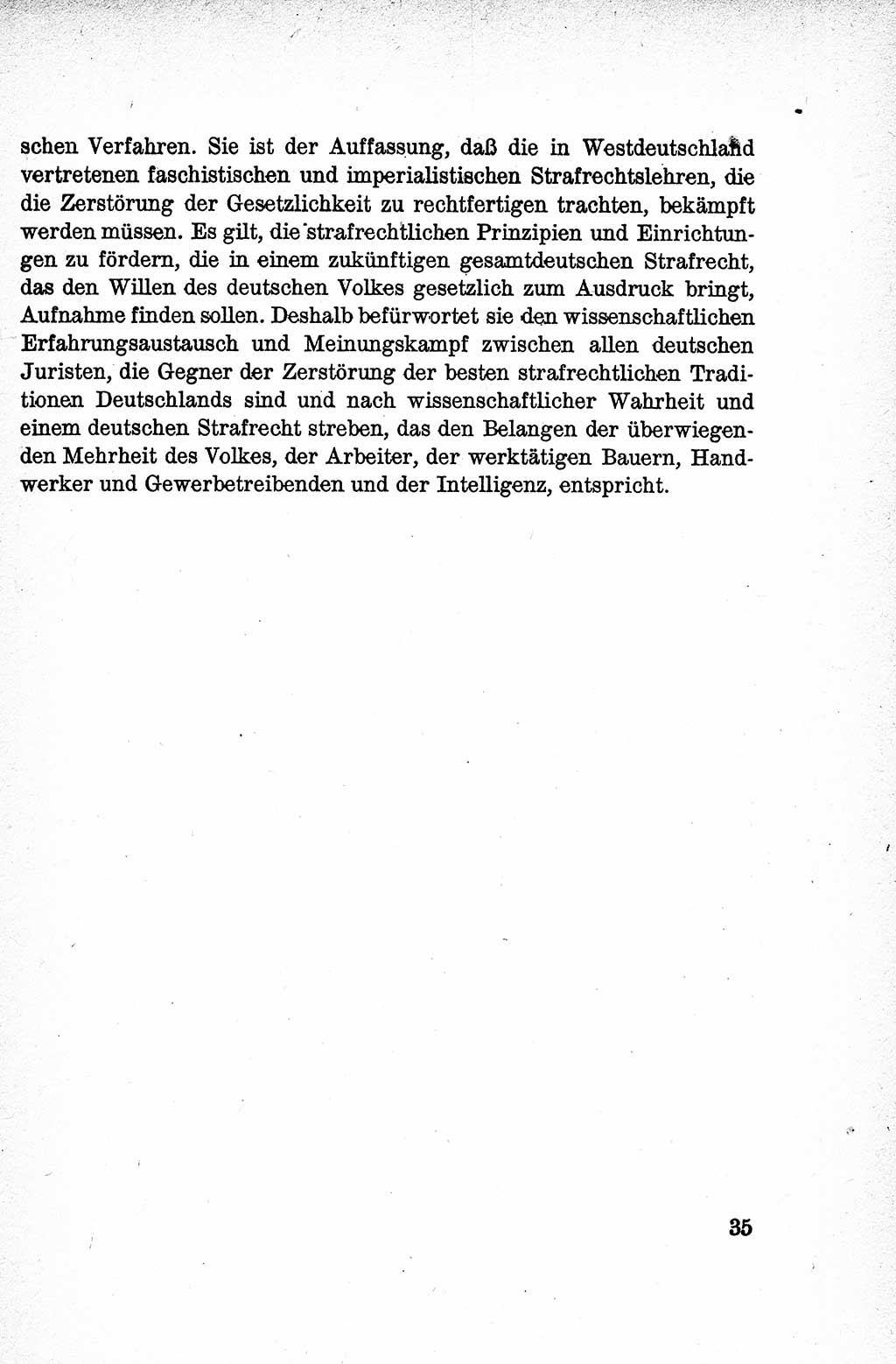 Lehrbuch des Strafrechts der Deutschen Demokratischen Republik (DDR), Allgemeiner Teil 1959, Seite 35 (Lb. Strafr. DDR AT 1959, S. 35)