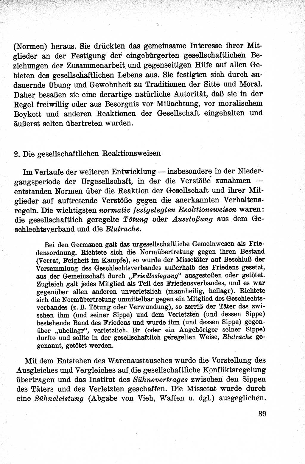 Lehrbuch des Strafrechts der Deutschen Demokratischen Republik (DDR), Allgemeiner Teil 1959, Seite 39 (Lb. Strafr. DDR AT 1959, S. 39)