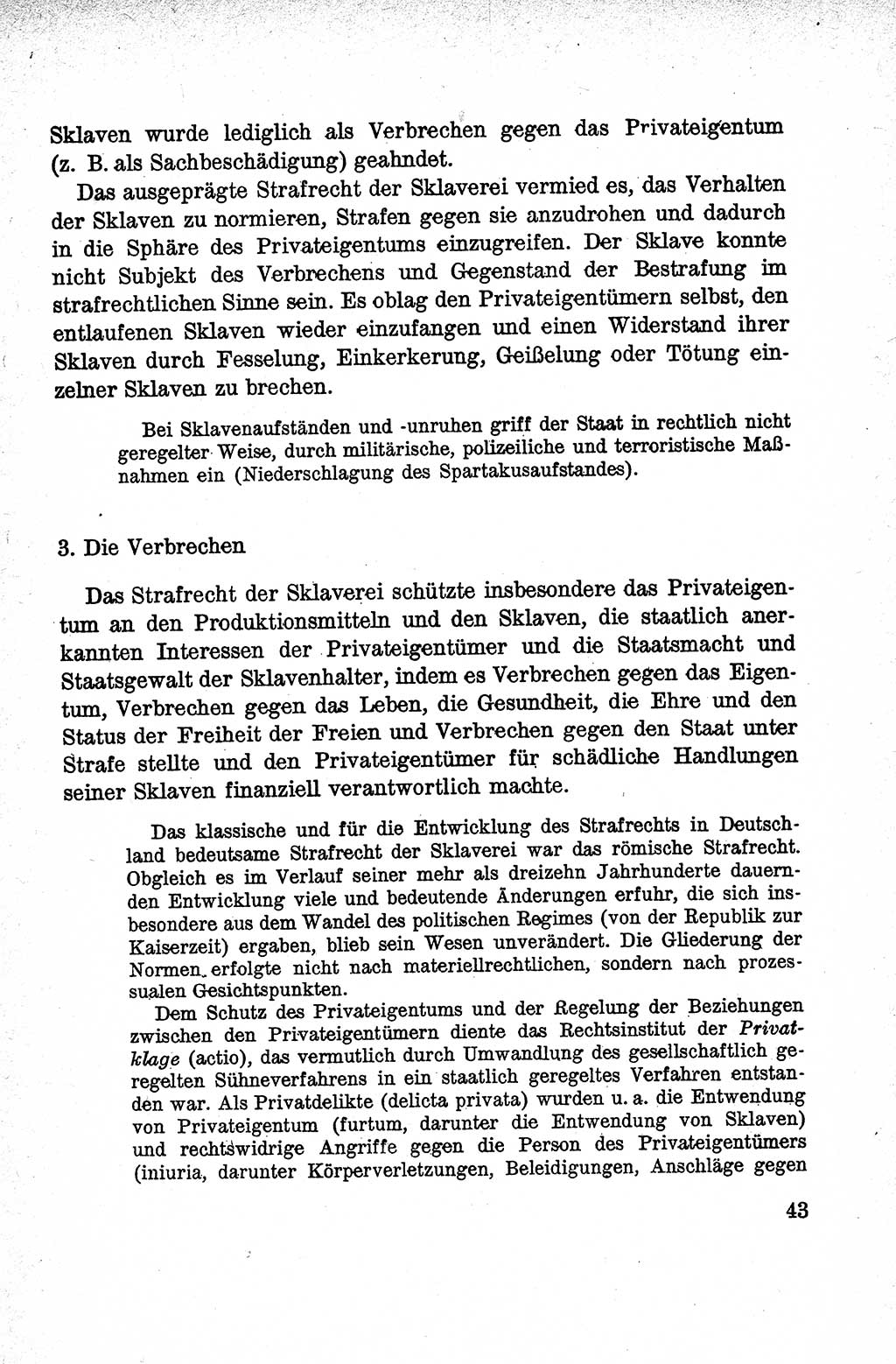 Lehrbuch des Strafrechts der Deutschen Demokratischen Republik (DDR), Allgemeiner Teil 1959, Seite 43 (Lb. Strafr. DDR AT 1959, S. 43)