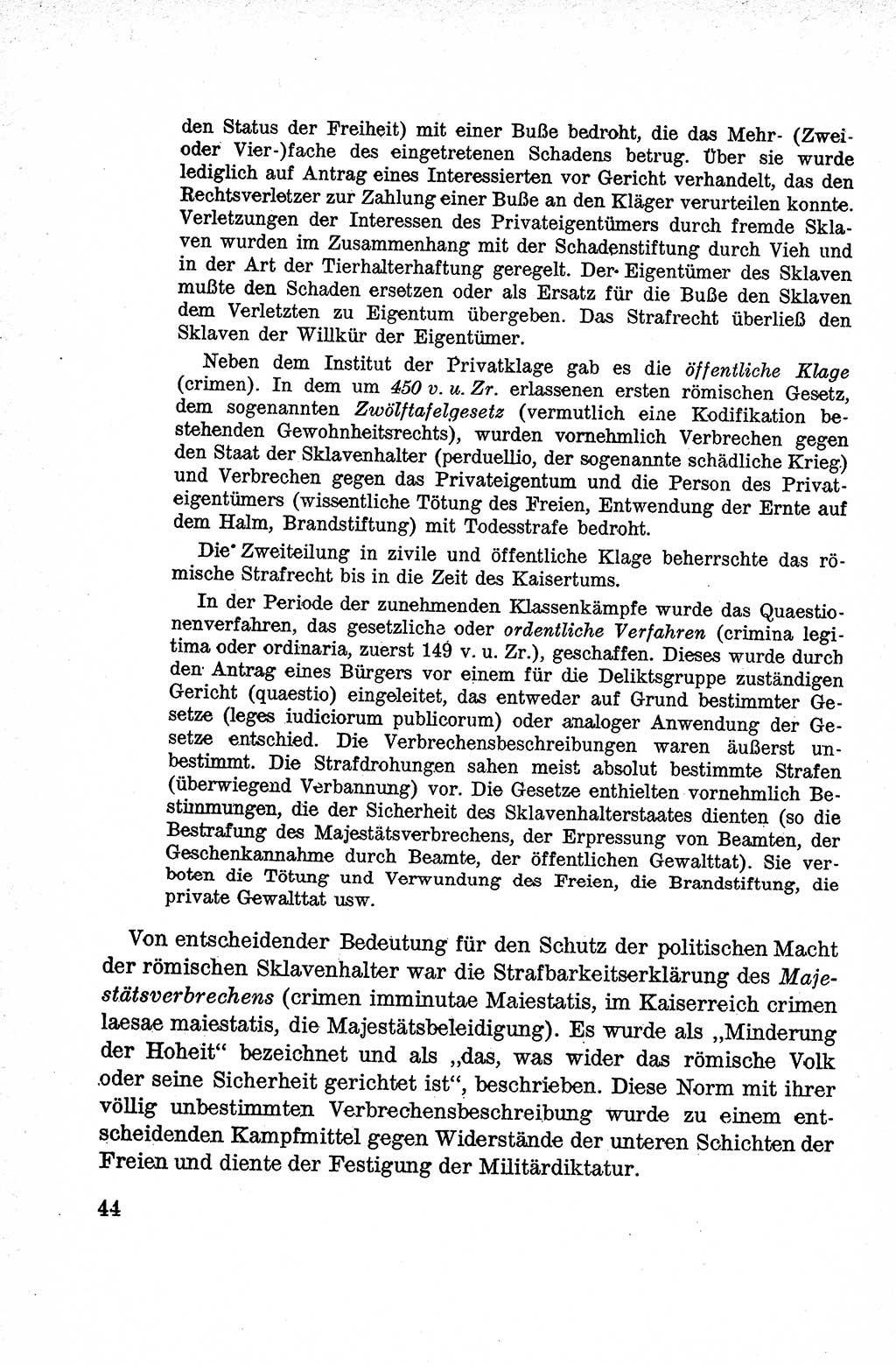 Lehrbuch des Strafrechts der Deutschen Demokratischen Republik (DDR), Allgemeiner Teil 1959, Seite 44 (Lb. Strafr. DDR AT 1959, S. 44)