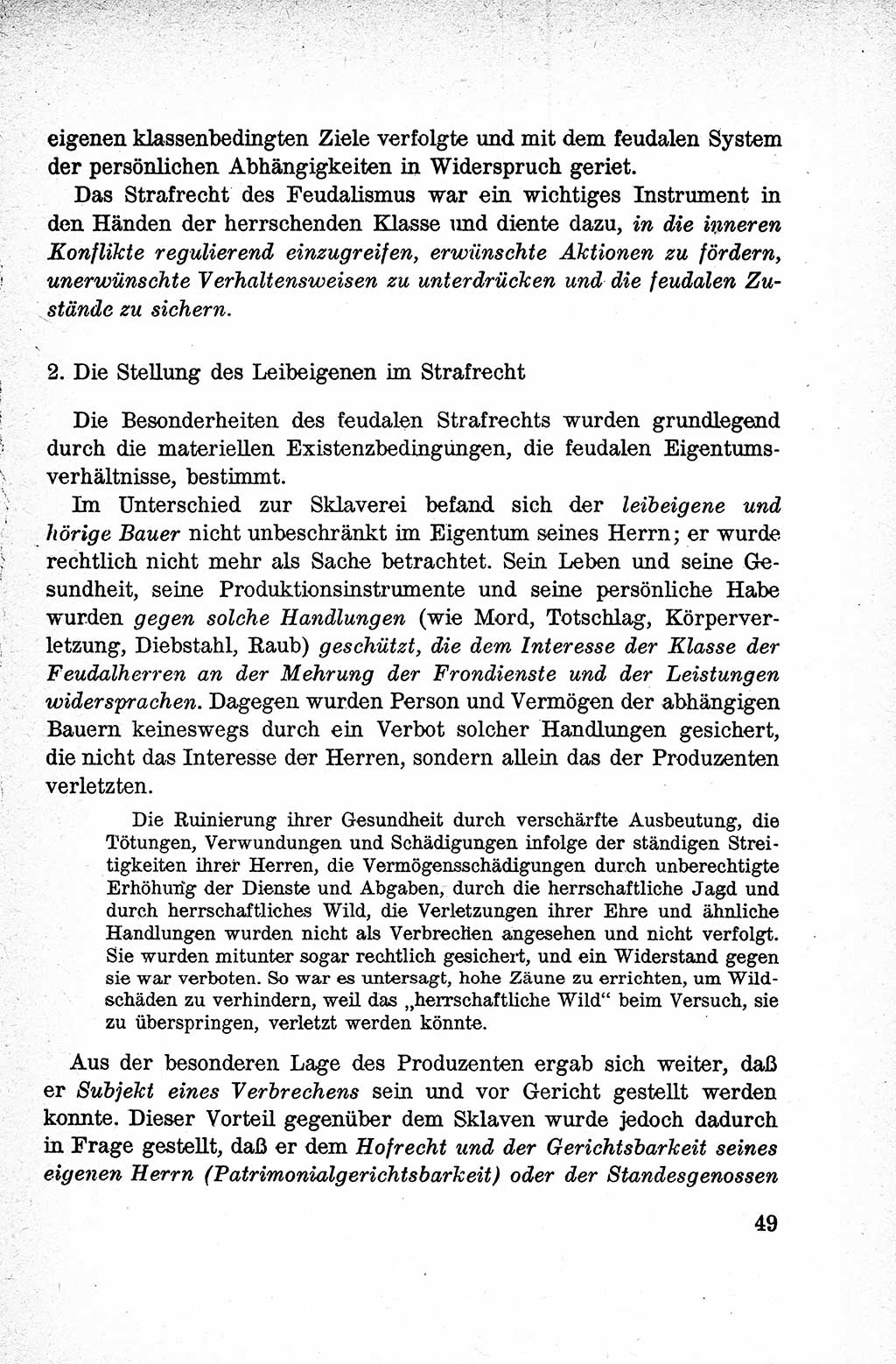 Lehrbuch des Strafrechts der Deutschen Demokratischen Republik (DDR), Allgemeiner Teil 1959, Seite 49 (Lb. Strafr. DDR AT 1959, S. 49)