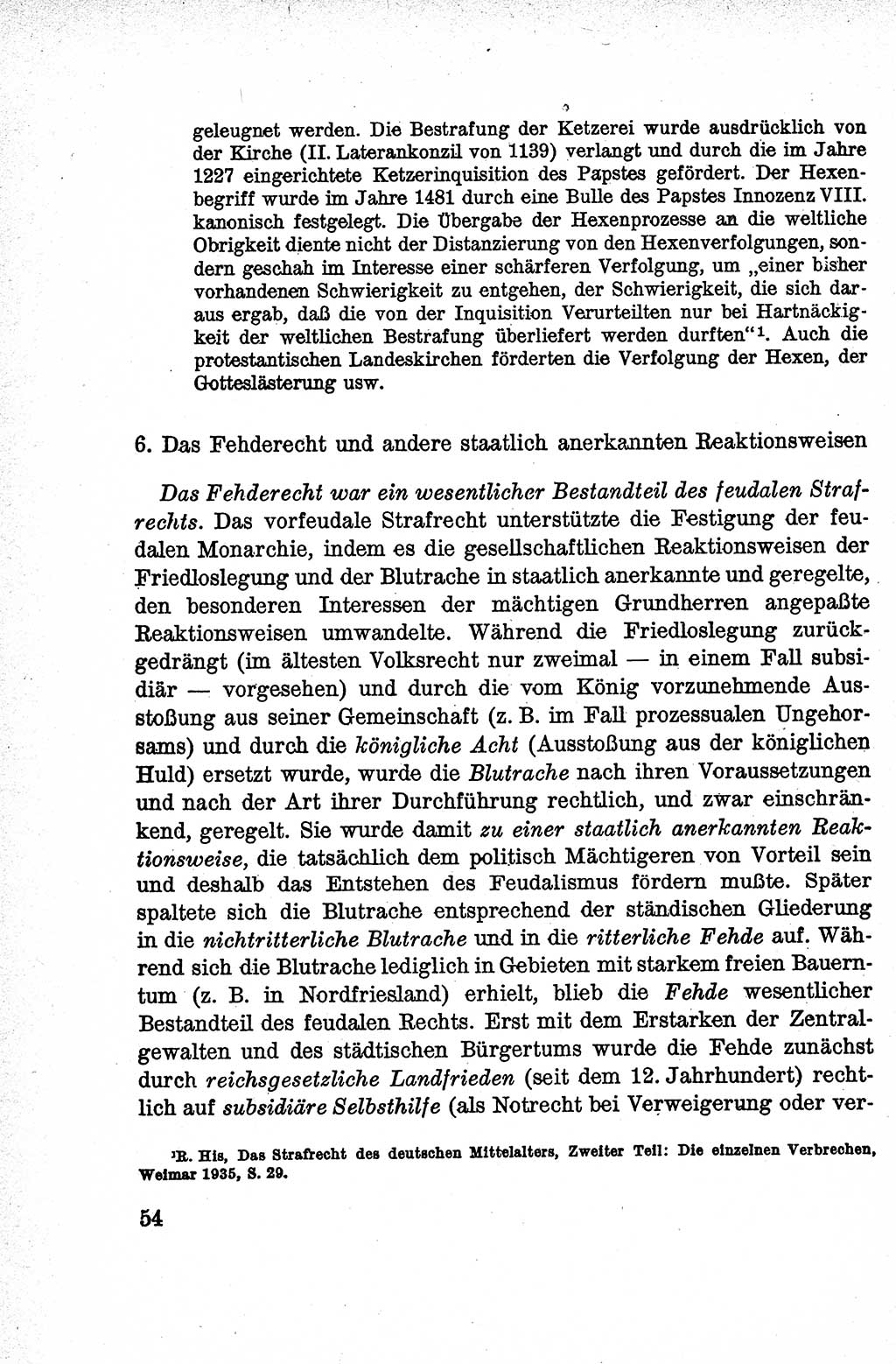 Lehrbuch des Strafrechts der Deutschen Demokratischen Republik (DDR), Allgemeiner Teil 1959, Seite 54 (Lb. Strafr. DDR AT 1959, S. 54)