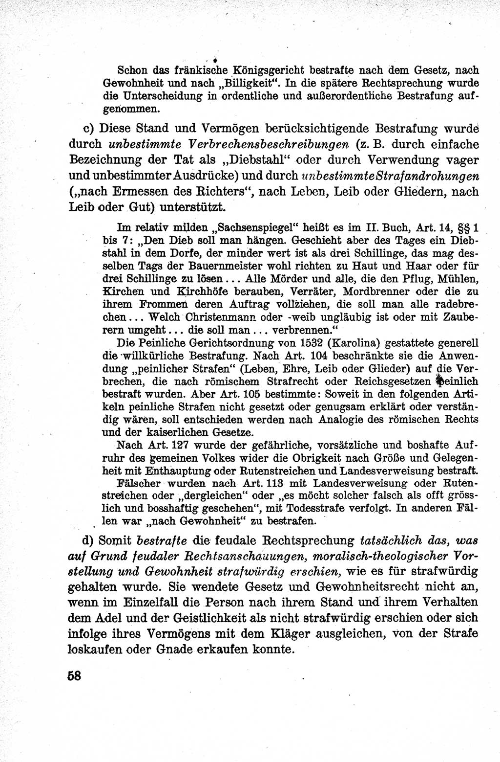 Lehrbuch des Strafrechts der Deutschen Demokratischen Republik (DDR), Allgemeiner Teil 1959, Seite 58 (Lb. Strafr. DDR AT 1959, S. 58)
