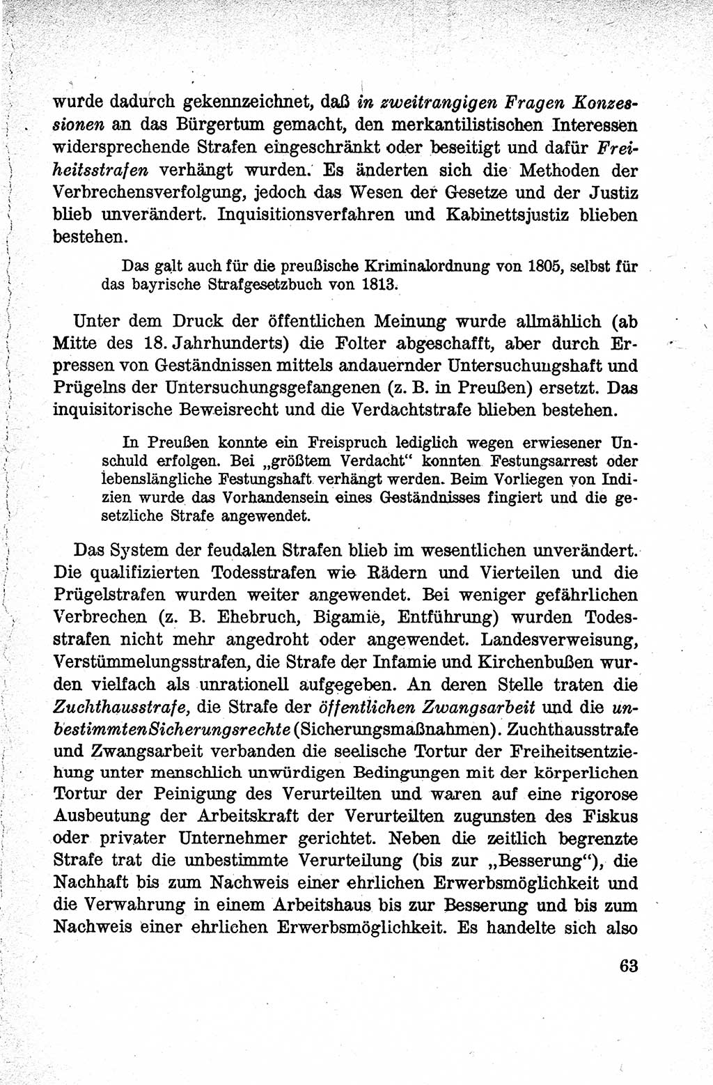 Lehrbuch des Strafrechts der Deutschen Demokratischen Republik (DDR), Allgemeiner Teil 1959, Seite 63 (Lb. Strafr. DDR AT 1959, S. 63)