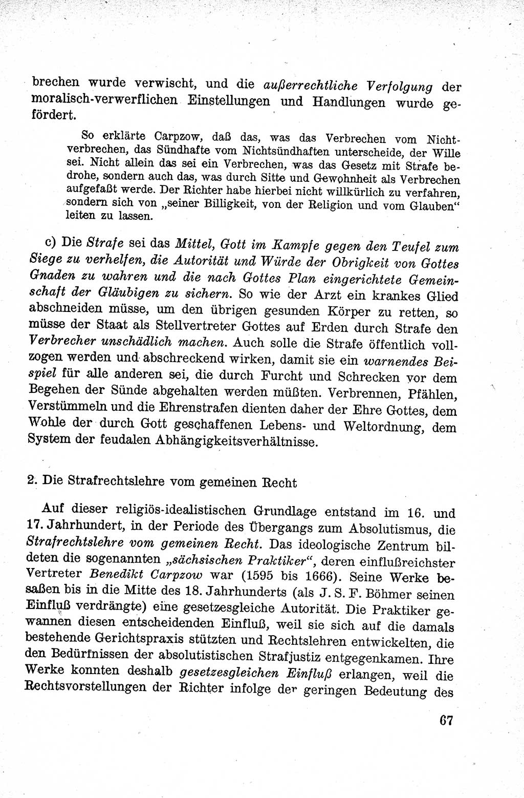 Lehrbuch des Strafrechts der Deutschen Demokratischen Republik (DDR), Allgemeiner Teil 1959, Seite 67 (Lb. Strafr. DDR AT 1959, S. 67)