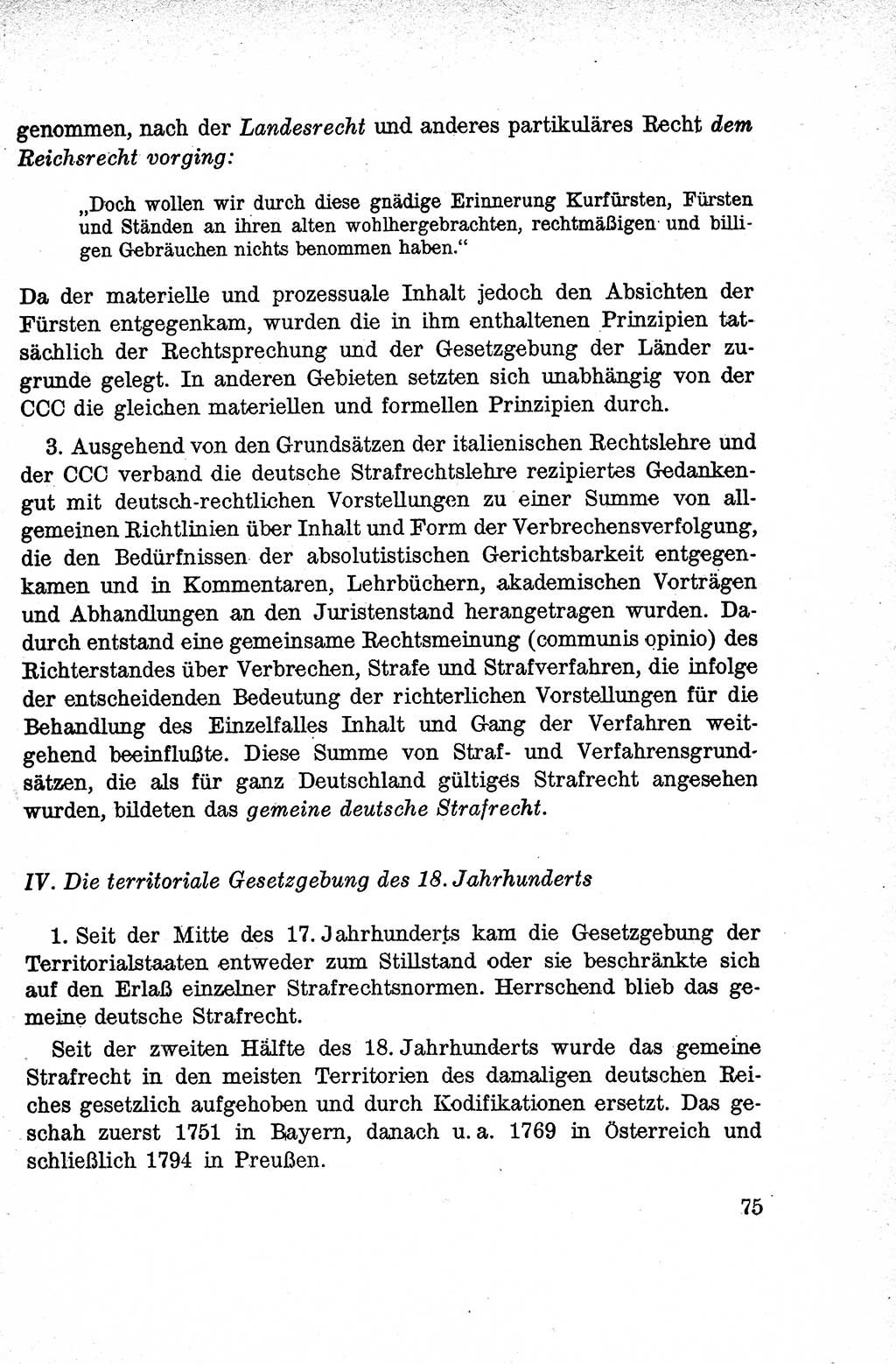 Lehrbuch des Strafrechts der Deutschen Demokratischen Republik (DDR), Allgemeiner Teil 1959, Seite 75 (Lb. Strafr. DDR AT 1959, S. 75)