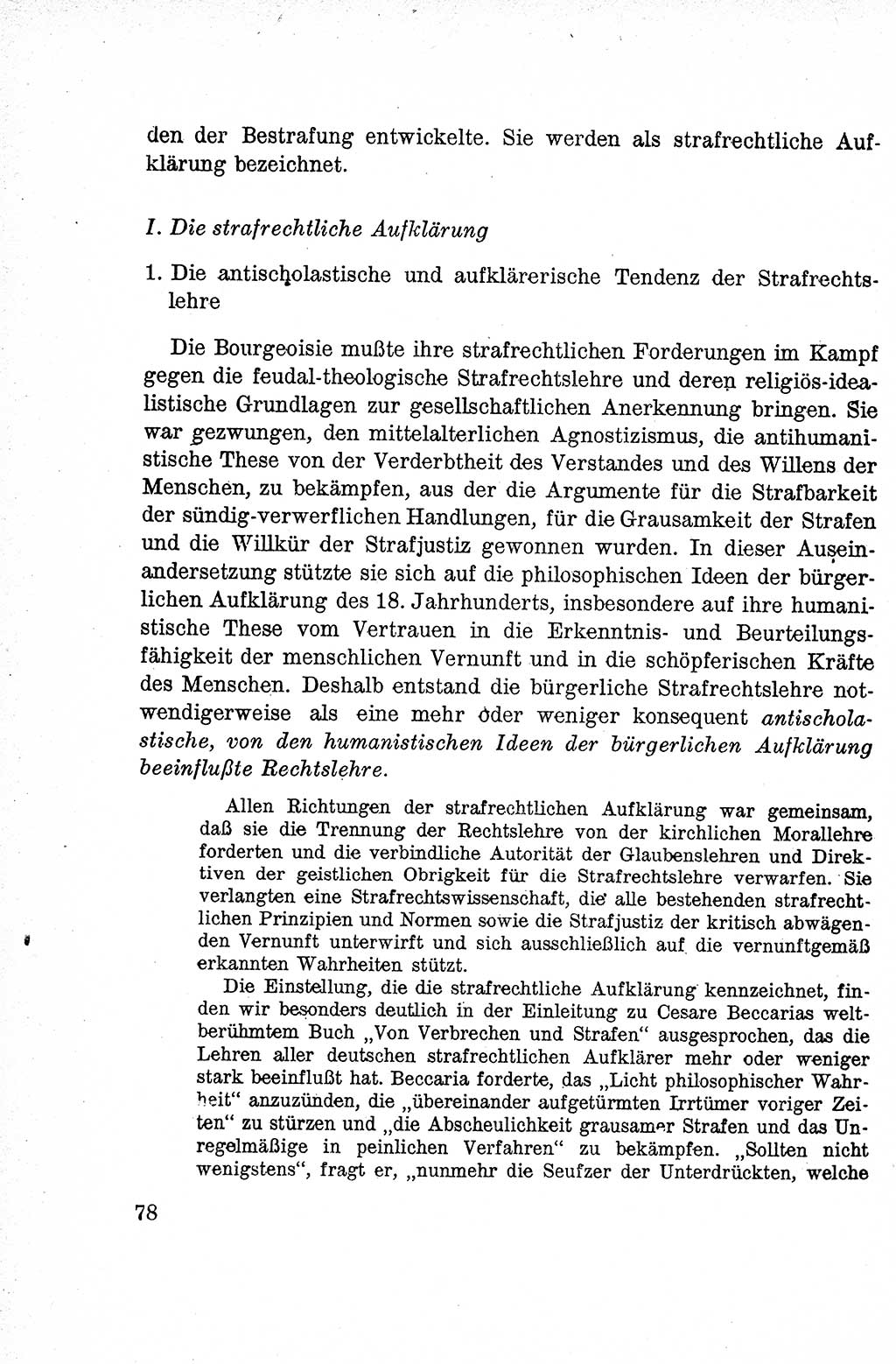 Lehrbuch des Strafrechts der Deutschen Demokratischen Republik (DDR), Allgemeiner Teil 1959, Seite 78 (Lb. Strafr. DDR AT 1959, S. 78)