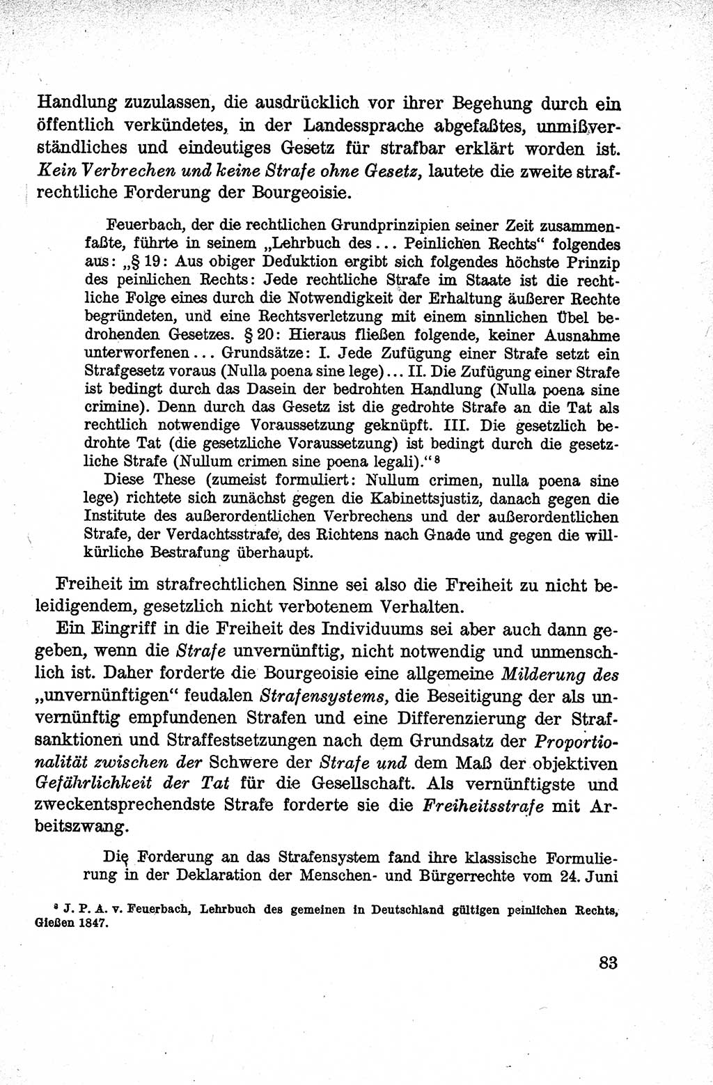 Lehrbuch des Strafrechts der Deutschen Demokratischen Republik (DDR), Allgemeiner Teil 1959, Seite 83 (Lb. Strafr. DDR AT 1959, S. 83)