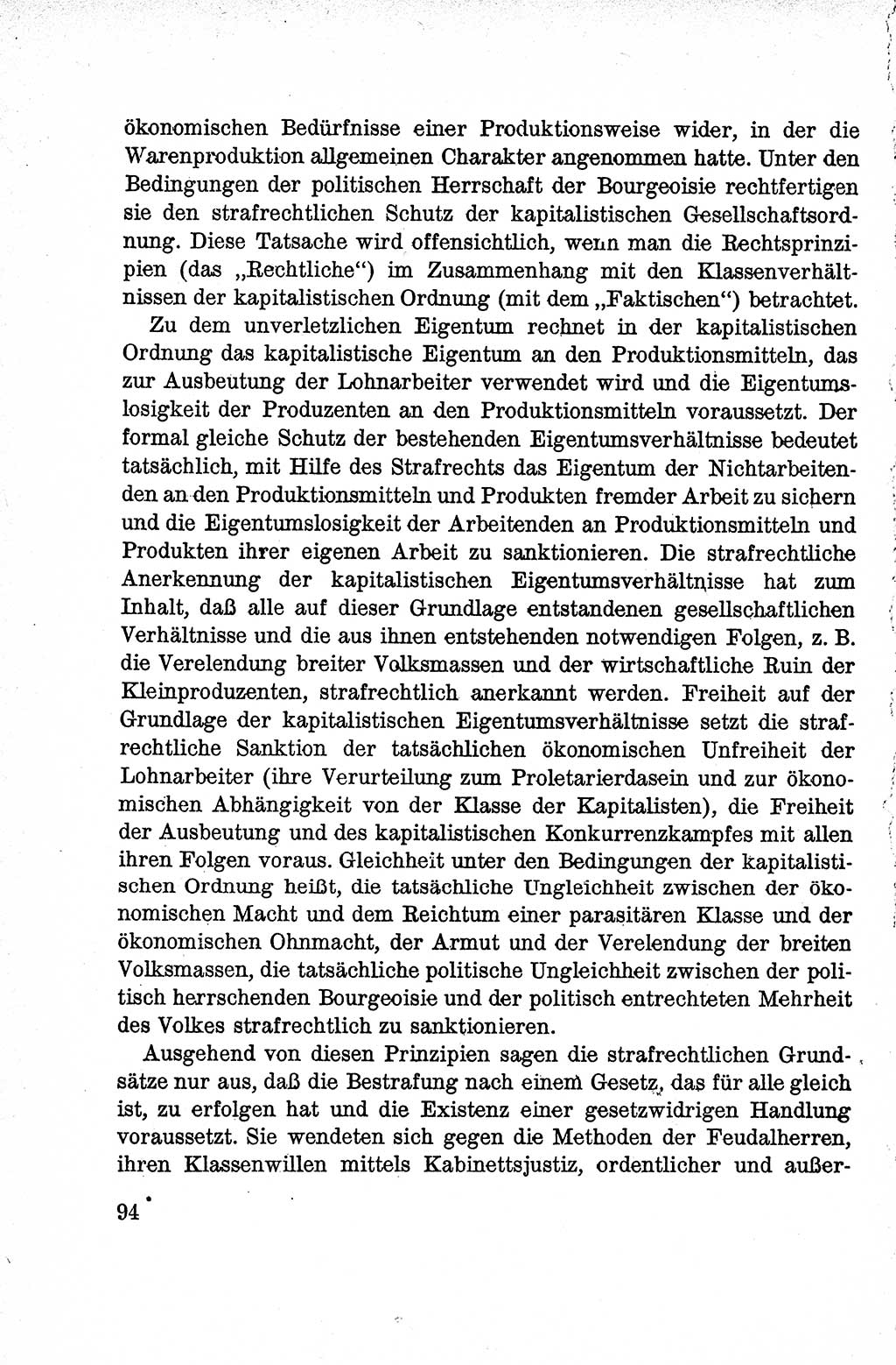 Lehrbuch des Strafrechts der Deutschen Demokratischen Republik (DDR), Allgemeiner Teil 1959, Seite 94 (Lb. Strafr. DDR AT 1959, S. 94)