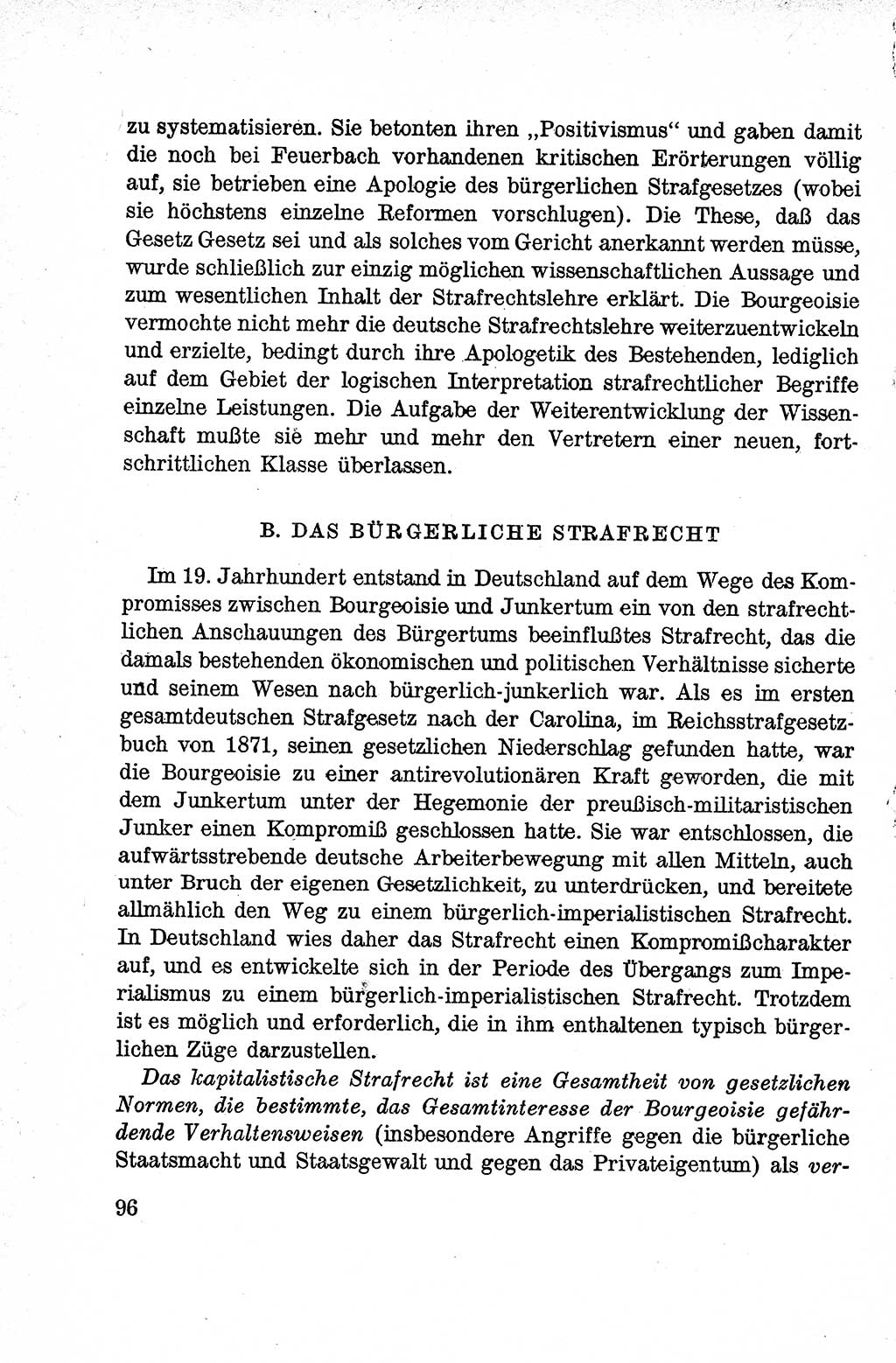 Lehrbuch des Strafrechts der Deutschen Demokratischen Republik (DDR), Allgemeiner Teil 1959, Seite 96 (Lb. Strafr. DDR AT 1959, S. 96)