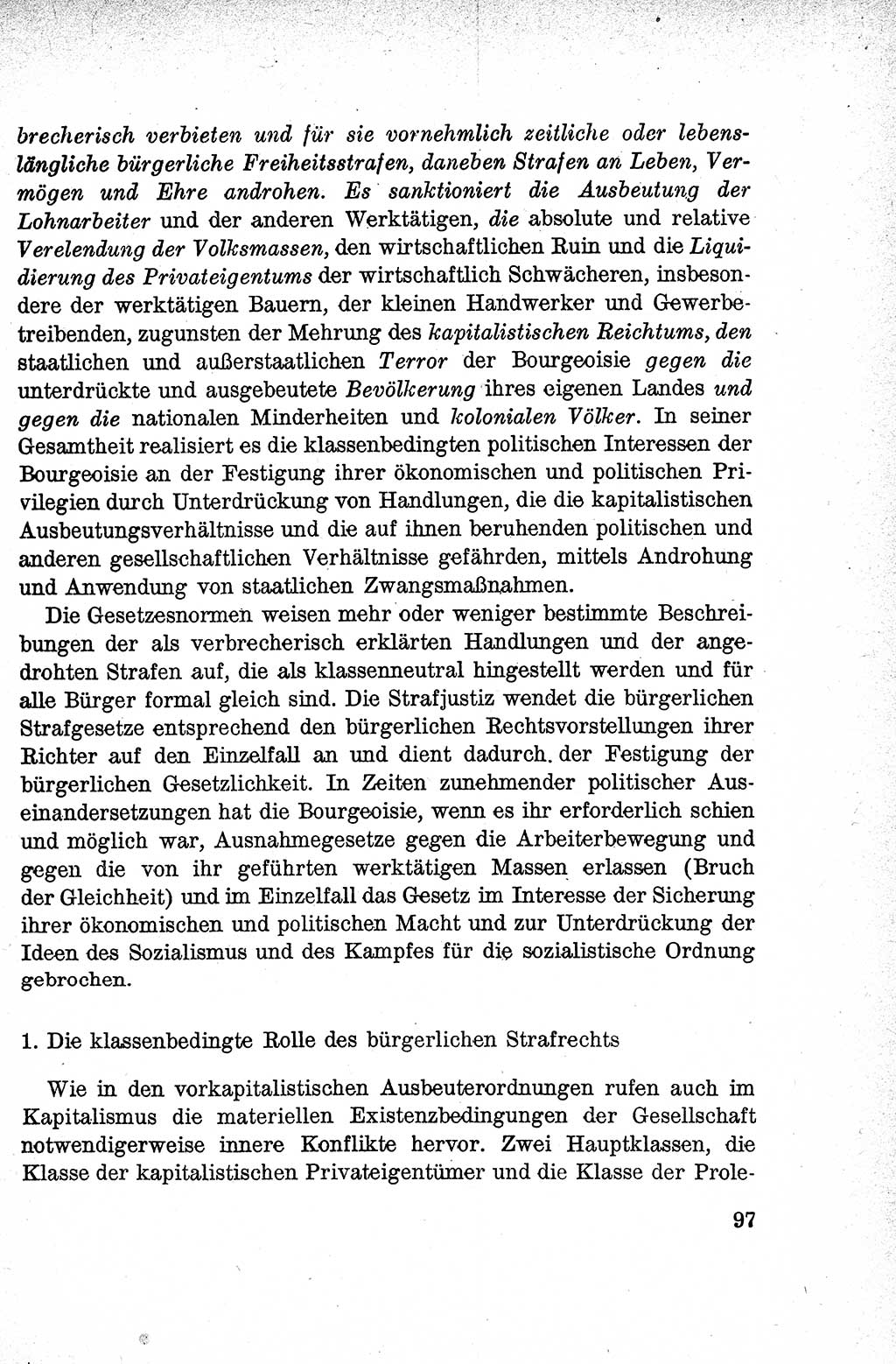Lehrbuch des Strafrechts der Deutschen Demokratischen Republik (DDR), Allgemeiner Teil 1959, Seite 97 (Lb. Strafr. DDR AT 1959, S. 97)