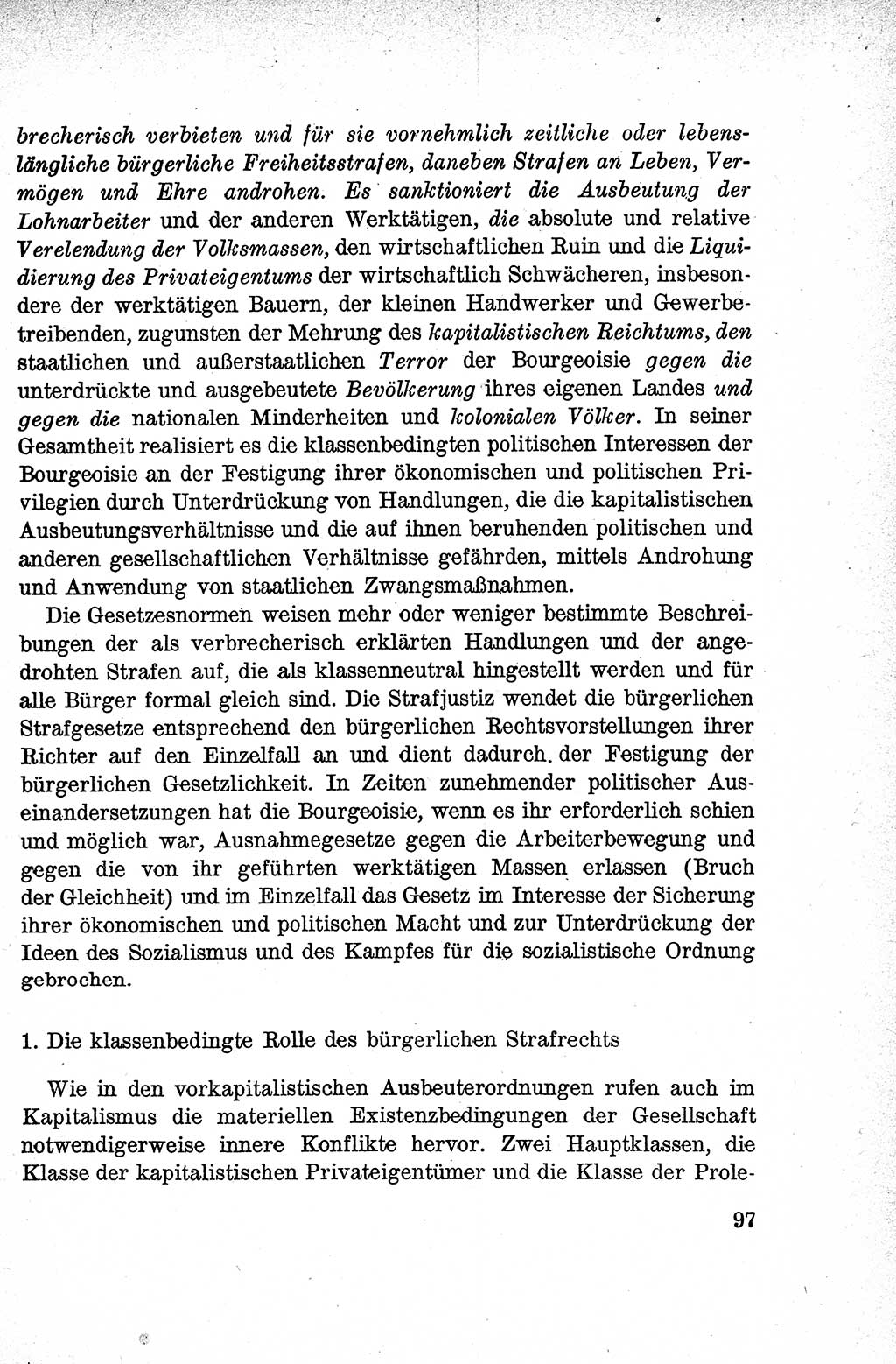 Lehrbuch des Strafrechts der Deutschen Demokratischen Republik (DDR), Allgemeiner Teil 1959, Seite 97 (Lb. Strafr. DDR AT 1959, S. 97)