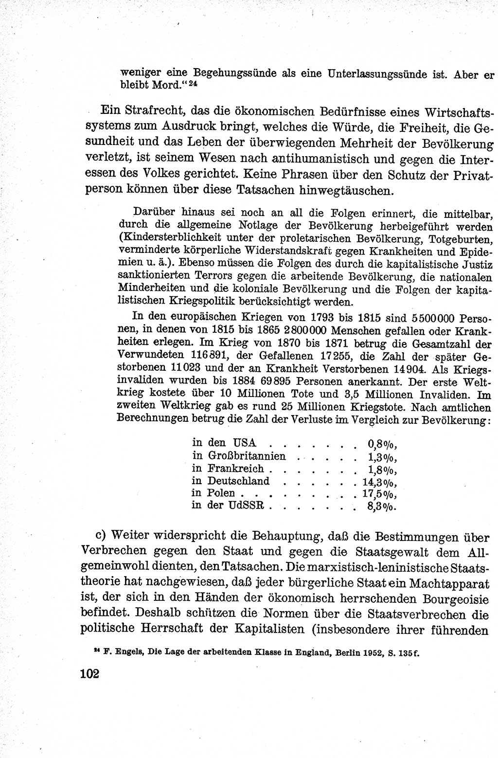 Lehrbuch des Strafrechts der Deutschen Demokratischen Republik (DDR), Allgemeiner Teil 1959, Seite 102 (Lb. Strafr. DDR AT 1959, S. 102)