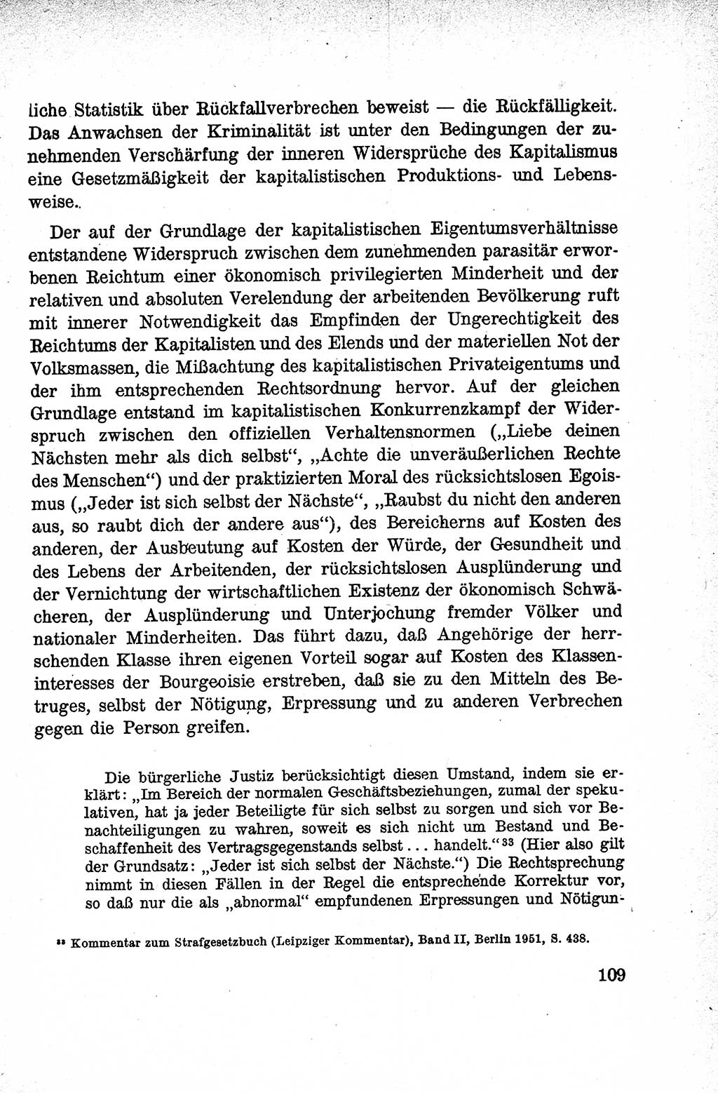 Lehrbuch des Strafrechts der Deutschen Demokratischen Republik (DDR), Allgemeiner Teil 1959, Seite 109 (Lb. Strafr. DDR AT 1959, S. 109)