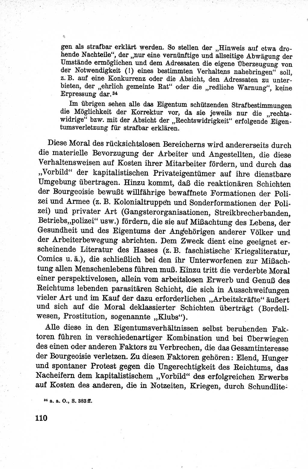 Lehrbuch des Strafrechts der Deutschen Demokratischen Republik (DDR), Allgemeiner Teil 1959, Seite 110 (Lb. Strafr. DDR AT 1959, S. 110)