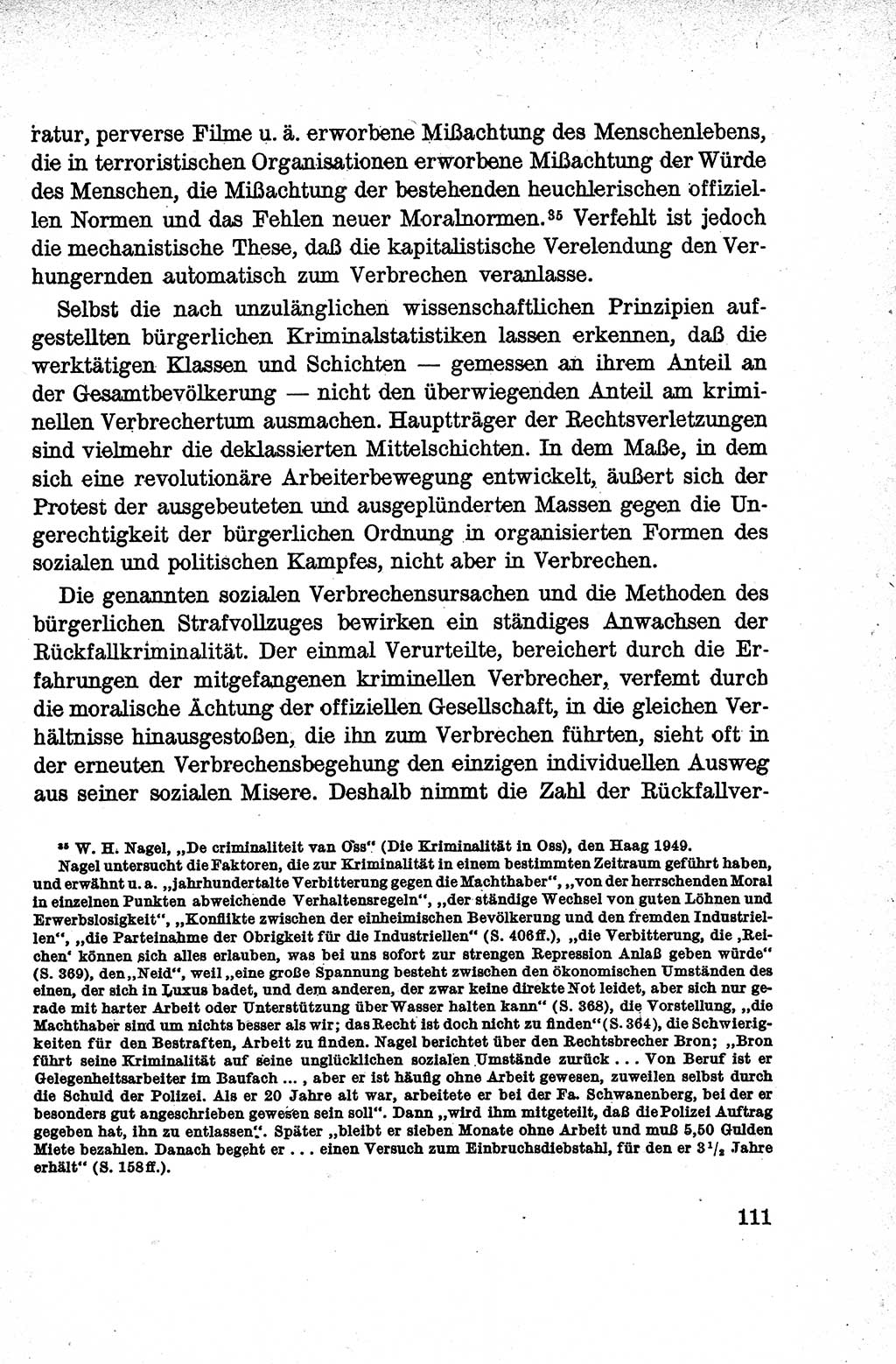 Lehrbuch des Strafrechts der Deutschen Demokratischen Republik (DDR), Allgemeiner Teil 1959, Seite 111 (Lb. Strafr. DDR AT 1959, S. 111)