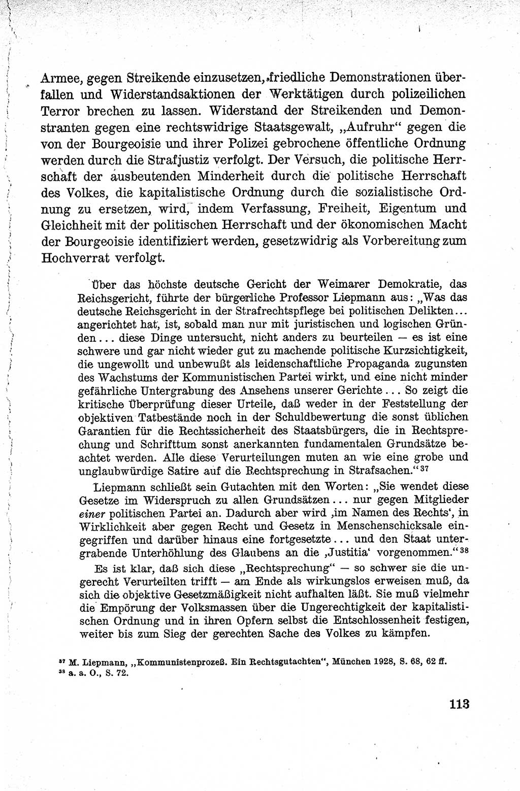 Lehrbuch des Strafrechts der Deutschen Demokratischen Republik (DDR), Allgemeiner Teil 1959, Seite 113 (Lb. Strafr. DDR AT 1959, S. 113)