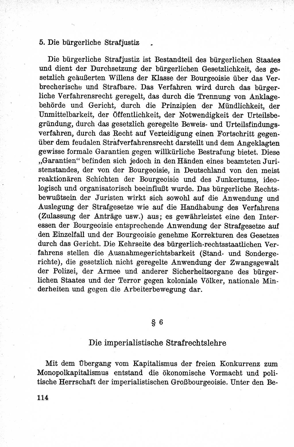 Lehrbuch des Strafrechts der Deutschen Demokratischen Republik (DDR), Allgemeiner Teil 1959, Seite 114 (Lb. Strafr. DDR AT 1959, S. 114)