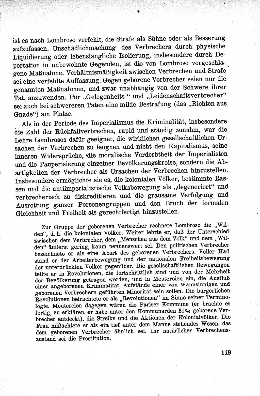 Lehrbuch des Strafrechts der Deutschen Demokratischen Republik (DDR), Allgemeiner Teil 1959, Seite 119 (Lb. Strafr. DDR AT 1959, S. 119)