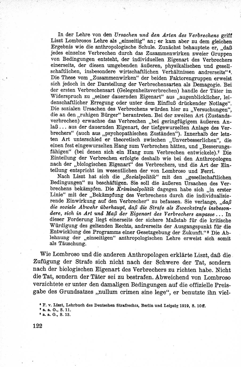 Lehrbuch des Strafrechts der Deutschen Demokratischen Republik (DDR), Allgemeiner Teil 1959, Seite 122 (Lb. Strafr. DDR AT 1959, S. 122)