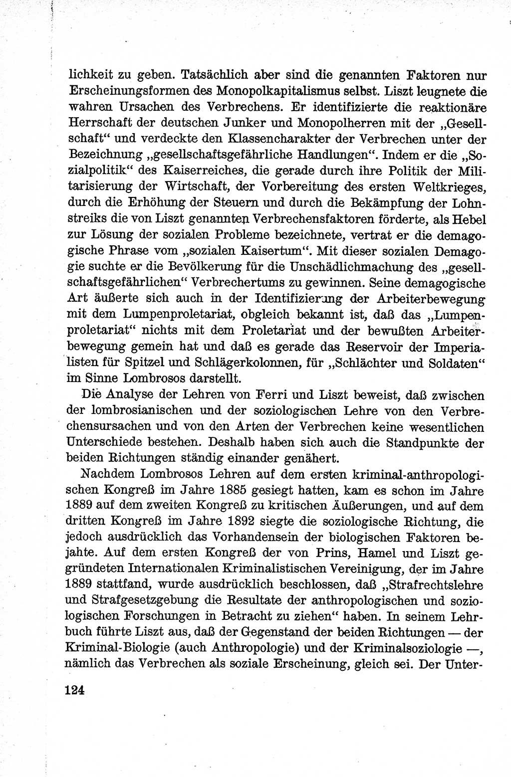 Lehrbuch des Strafrechts der Deutschen Demokratischen Republik (DDR), Allgemeiner Teil 1959, Seite 124 (Lb. Strafr. DDR AT 1959, S. 124)
