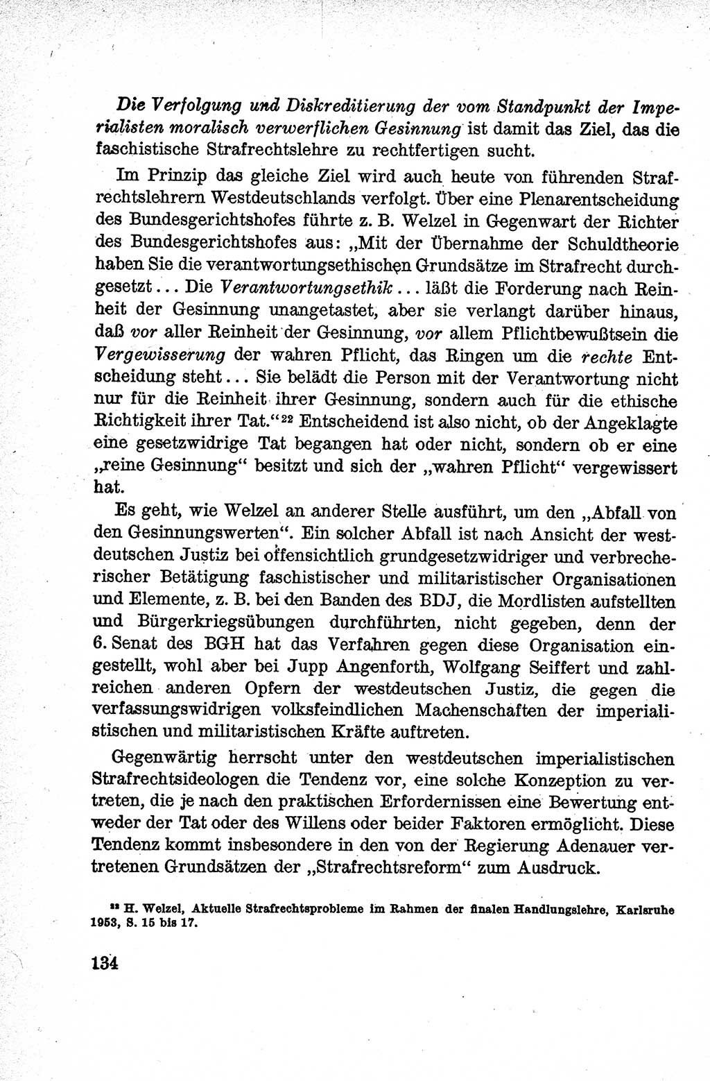 Lehrbuch des Strafrechts der Deutschen Demokratischen Republik (DDR), Allgemeiner Teil 1959, Seite 134 (Lb. Strafr. DDR AT 1959, S. 134)