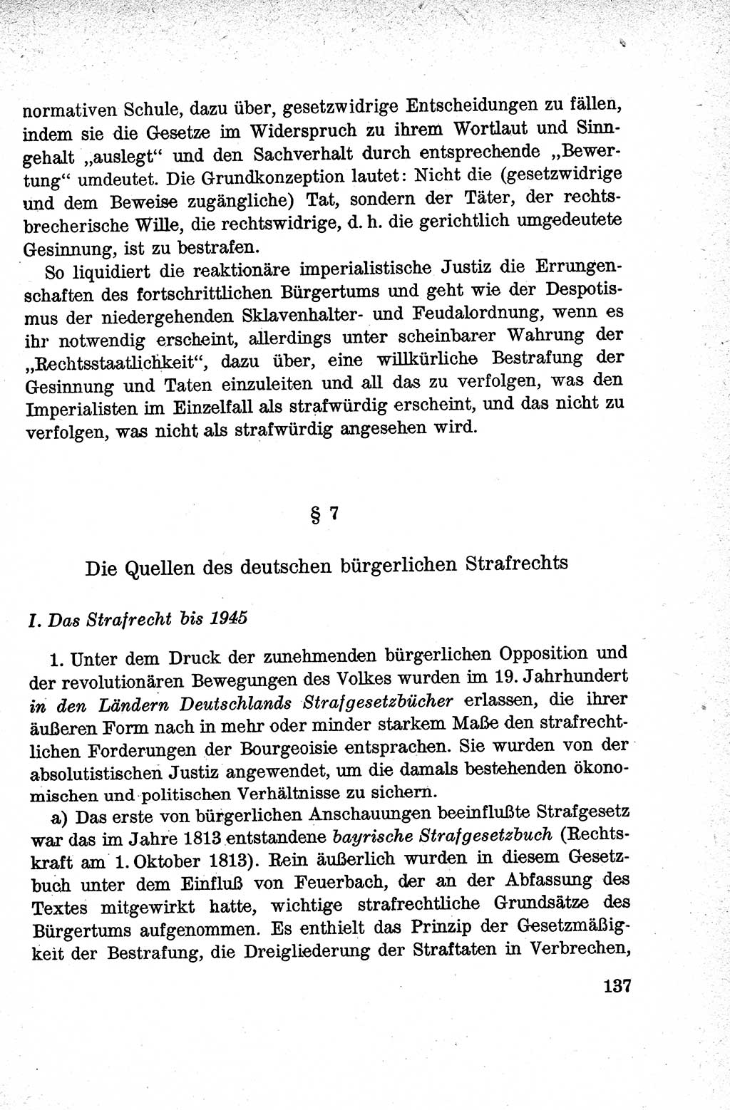 Lehrbuch des Strafrechts der Deutschen Demokratischen Republik (DDR), Allgemeiner Teil 1959, Seite 137 (Lb. Strafr. DDR AT 1959, S. 137)