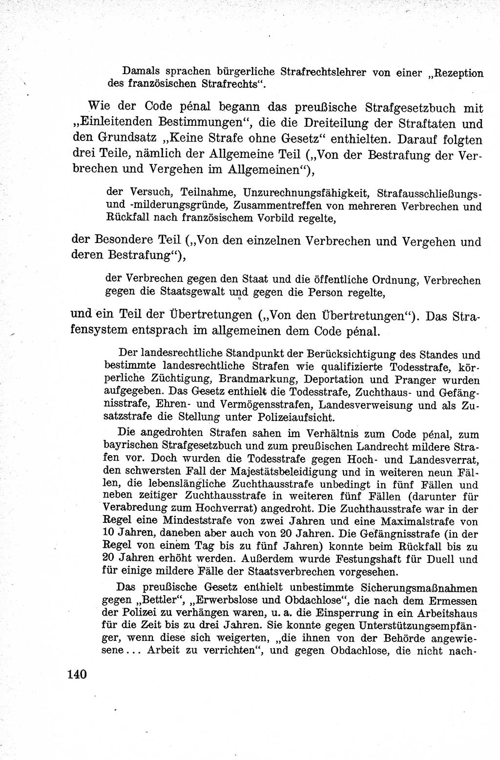 Lehrbuch des Strafrechts der Deutschen Demokratischen Republik (DDR), Allgemeiner Teil 1959, Seite 140 (Lb. Strafr. DDR AT 1959, S. 140)