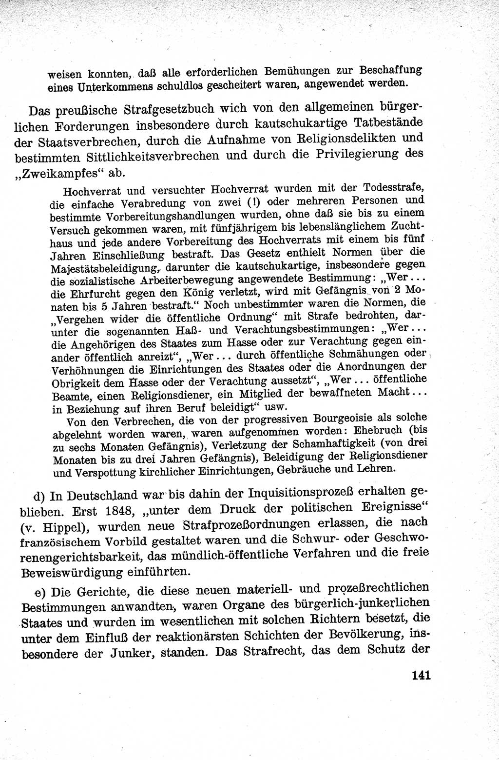 Lehrbuch des Strafrechts der Deutschen Demokratischen Republik (DDR), Allgemeiner Teil 1959, Seite 141 (Lb. Strafr. DDR AT 1959, S. 141)