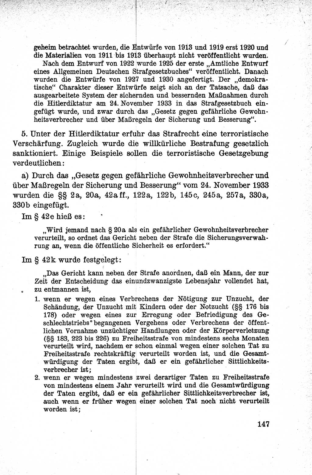 Lehrbuch des Strafrechts der Deutschen Demokratischen Republik (DDR), Allgemeiner Teil 1959, Seite 147 (Lb. Strafr. DDR AT 1959, S. 147)