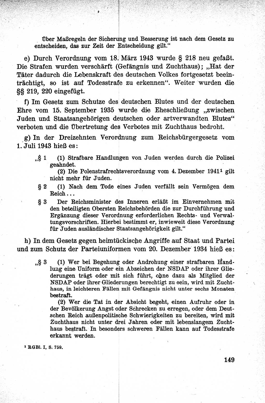 Lehrbuch des Strafrechts der Deutschen Demokratischen Republik (DDR), Allgemeiner Teil 1959, Seite 149 (Lb. Strafr. DDR AT 1959, S. 149)