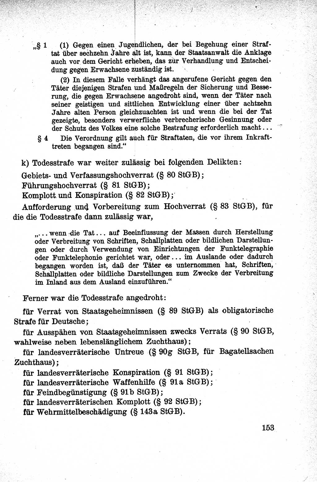 Lehrbuch des Strafrechts der Deutschen Demokratischen Republik (DDR), Allgemeiner Teil 1959, Seite 153 (Lb. Strafr. DDR AT 1959, S. 153)