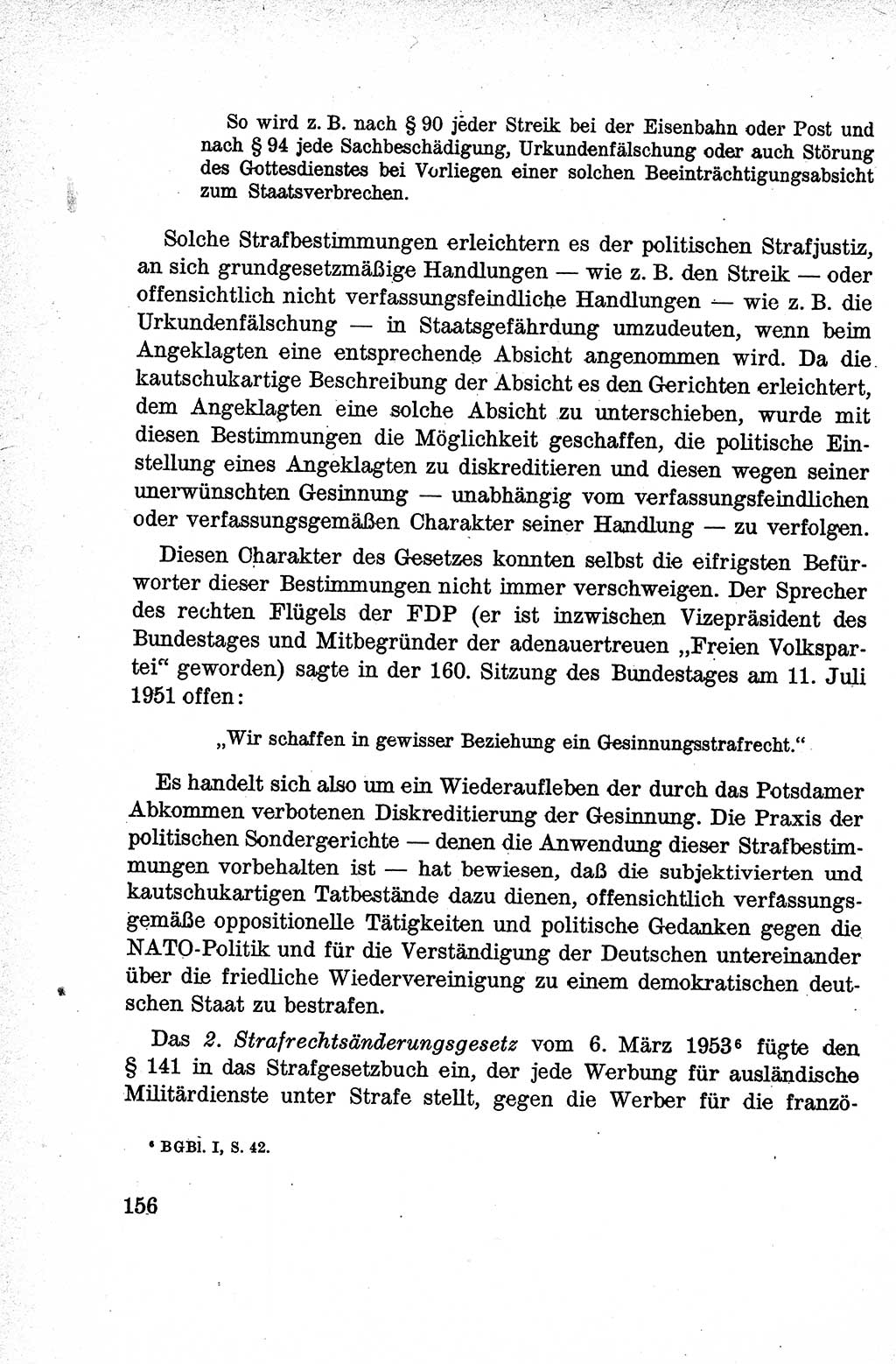 Lehrbuch des Strafrechts der Deutschen Demokratischen Republik (DDR), Allgemeiner Teil 1959, Seite 156 (Lb. Strafr. DDR AT 1959, S. 156)