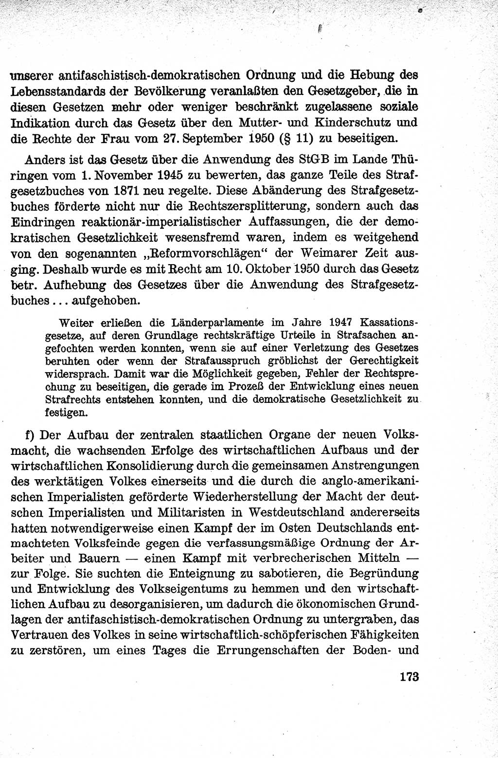 Lehrbuch des Strafrechts der Deutschen Demokratischen Republik (DDR), Allgemeiner Teil 1959, Seite 173 (Lb. Strafr. DDR AT 1959, S. 173)
